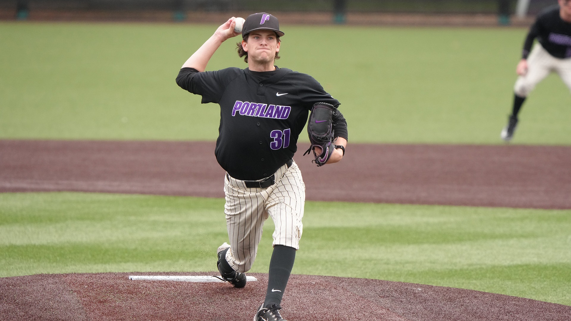 Alex Via throws a pitch for the Pilots.