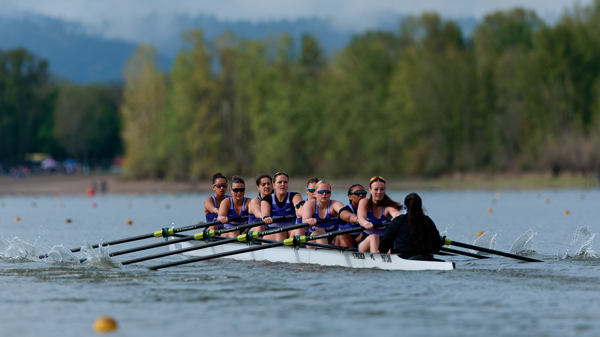 The second varsity eight at the Portland Invite.