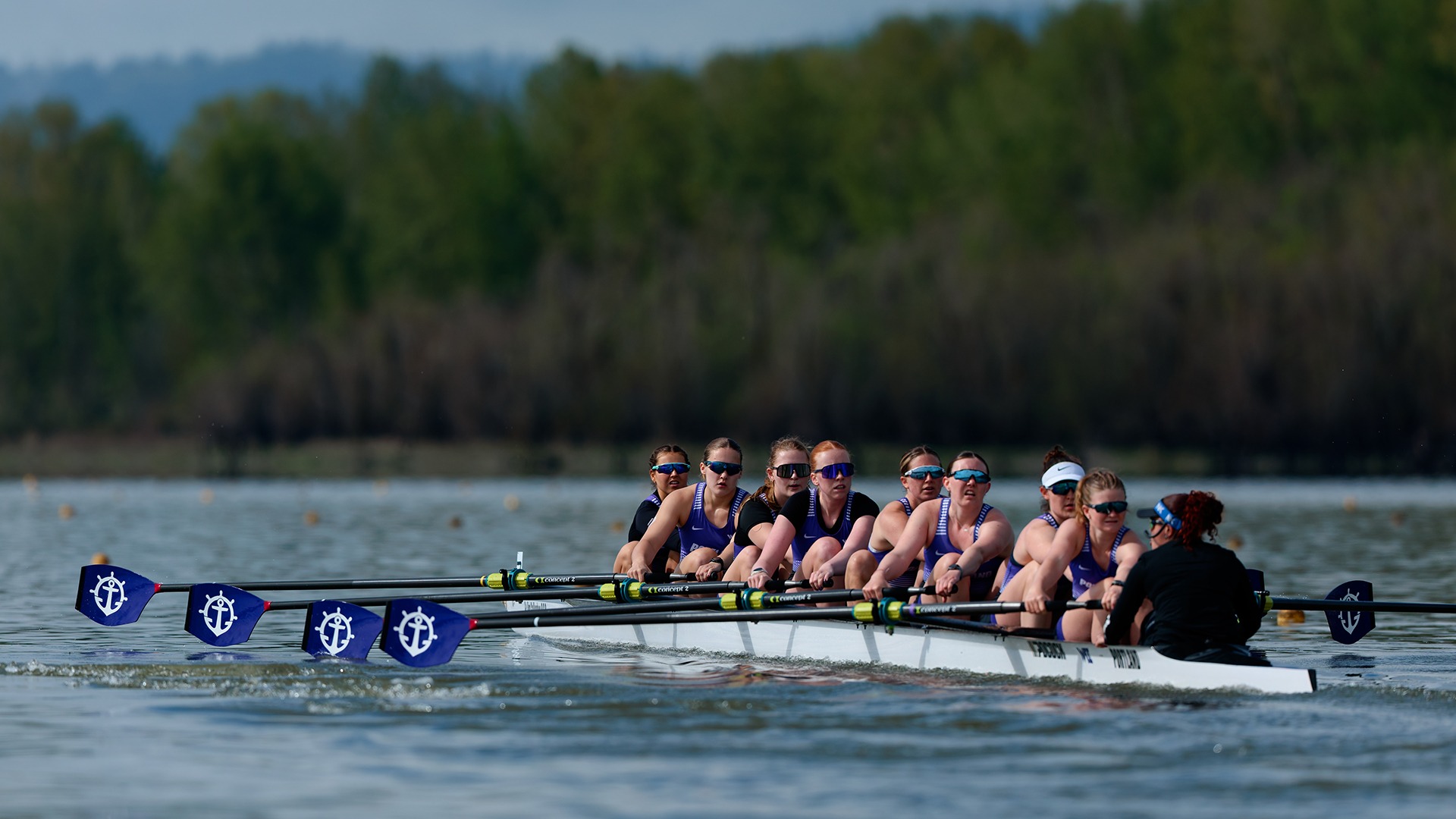 The Varsity Eight at the Portland Invite. 