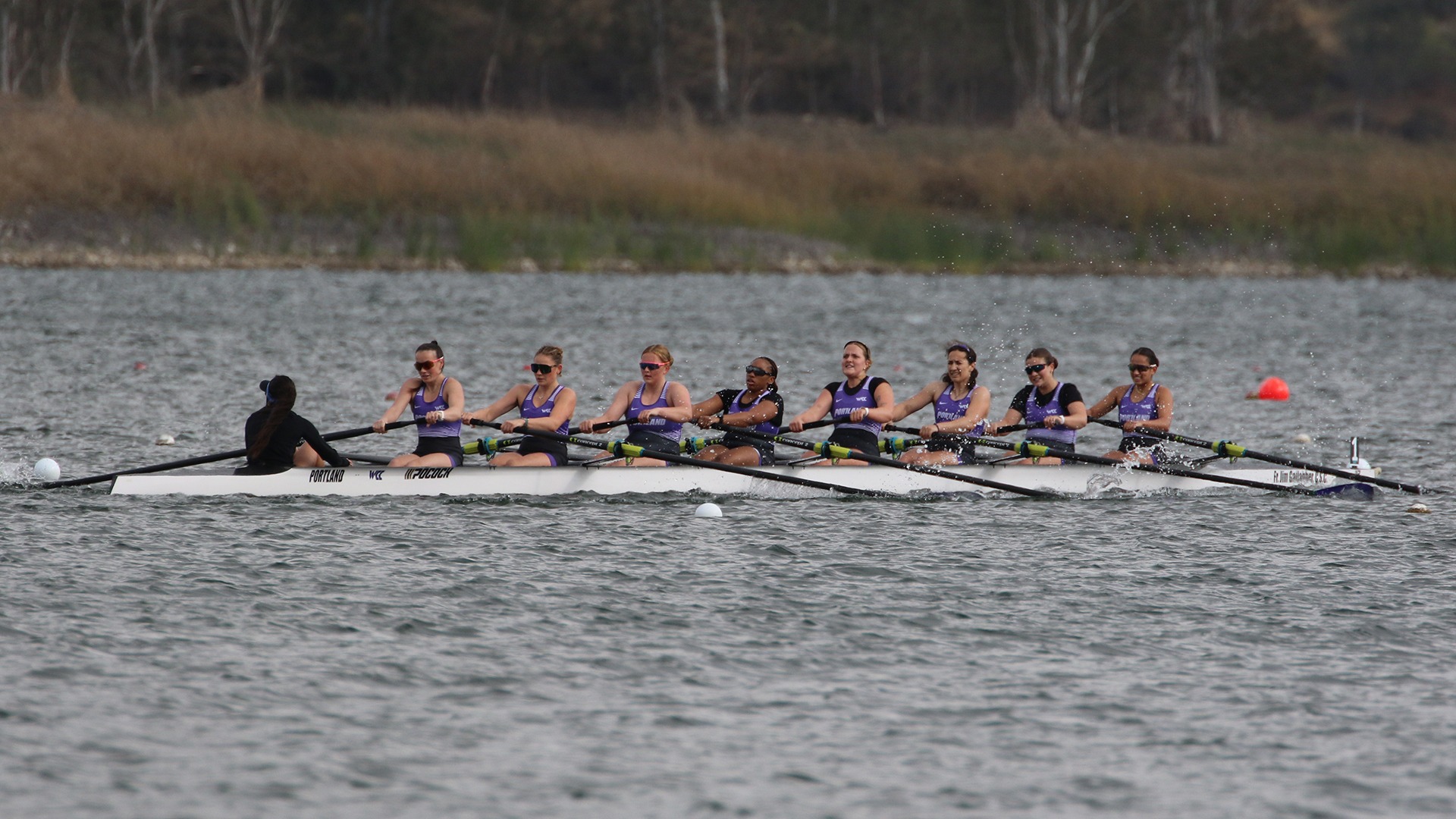 The second varsity eight at the Triton Invite.