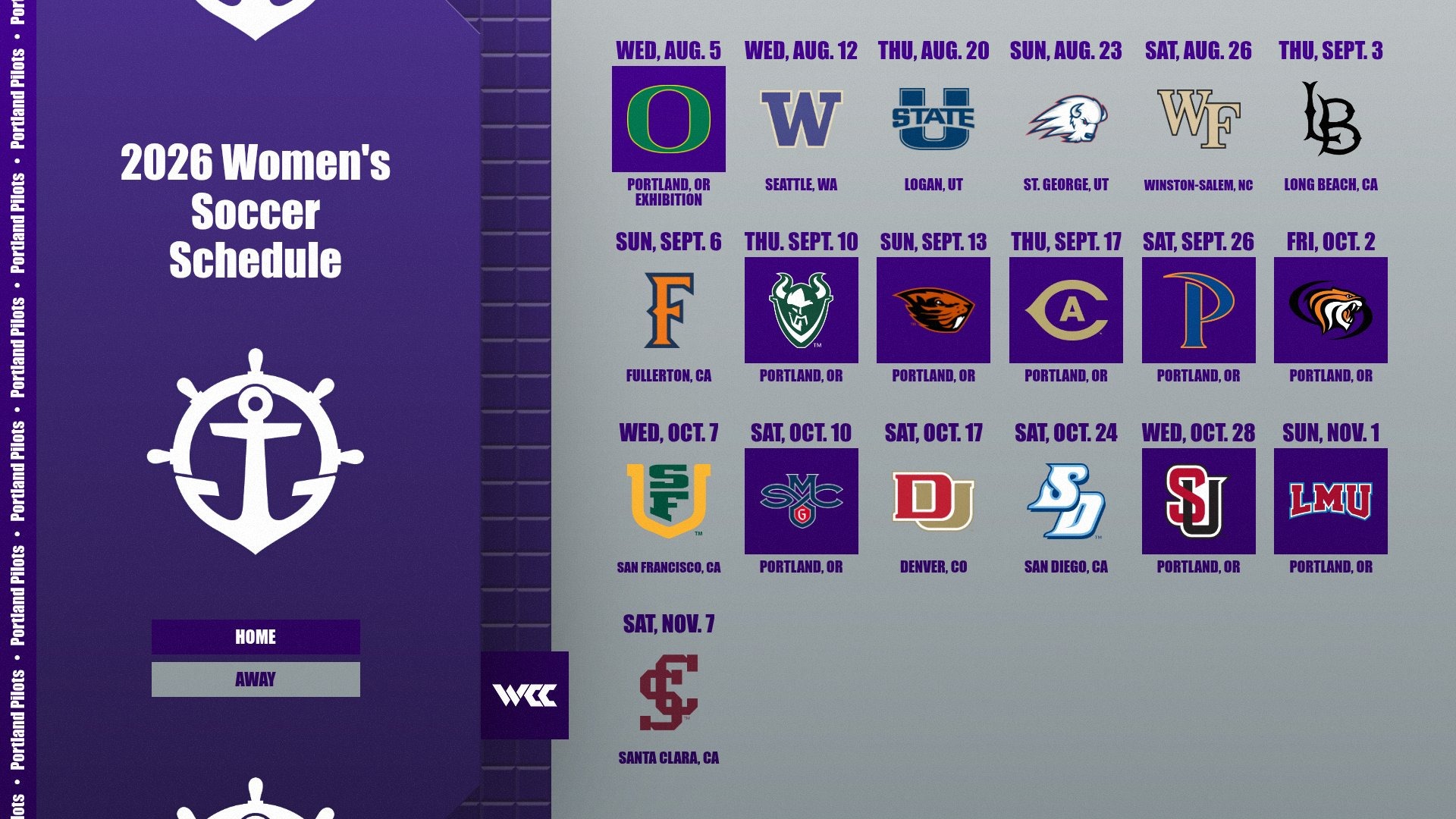 2026 Women's Soccer Schedule.
