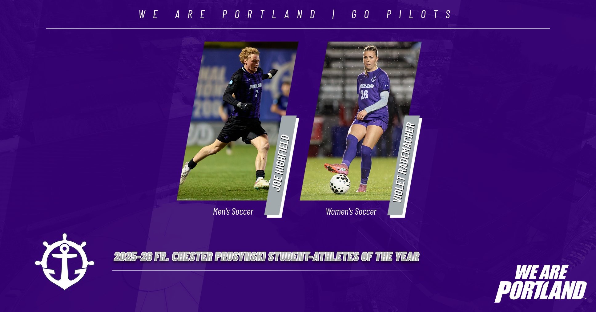 Joe Highfield and Violet Rademacher have been selected as the Fr. Chester Prusynski Student-Athletes of the Year