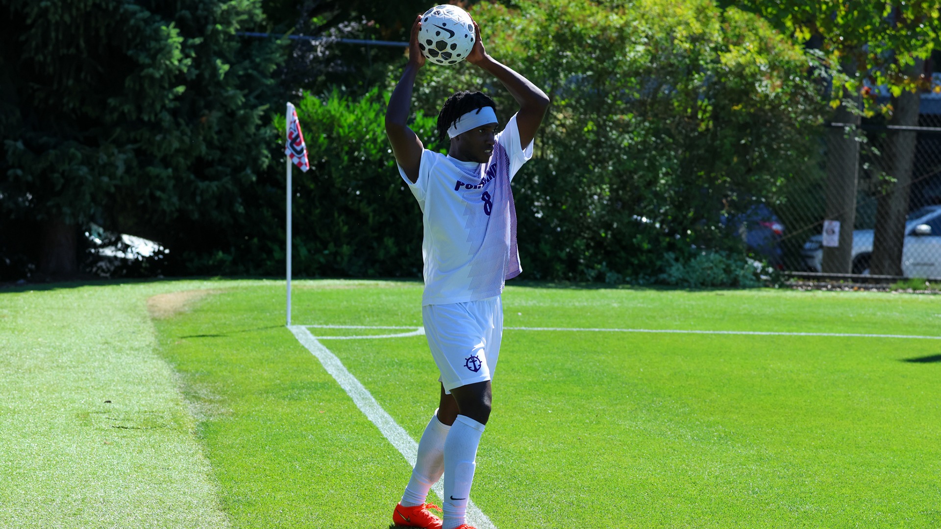 Efetobo Aror throws the ball in play.