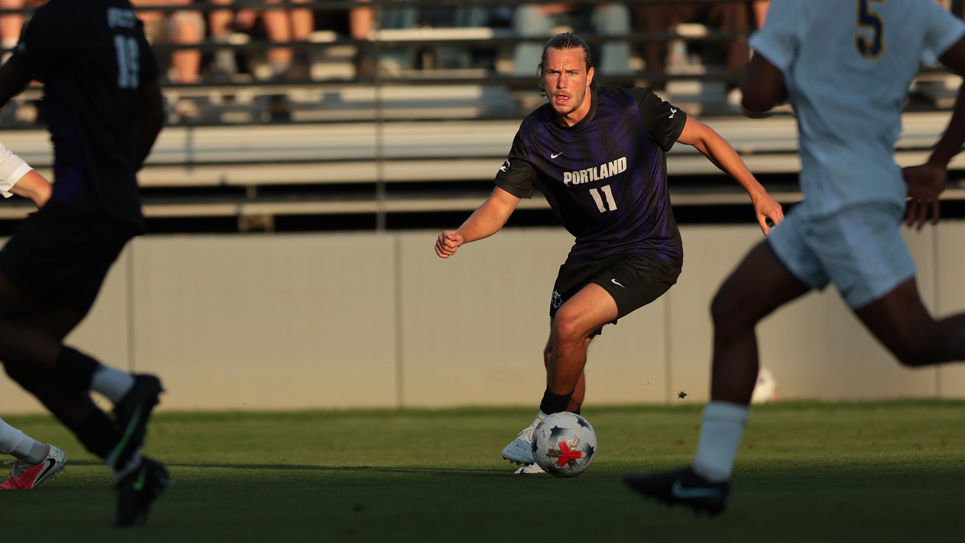 Anton Hjalmarsson possesses the ball in a home match vs. California.