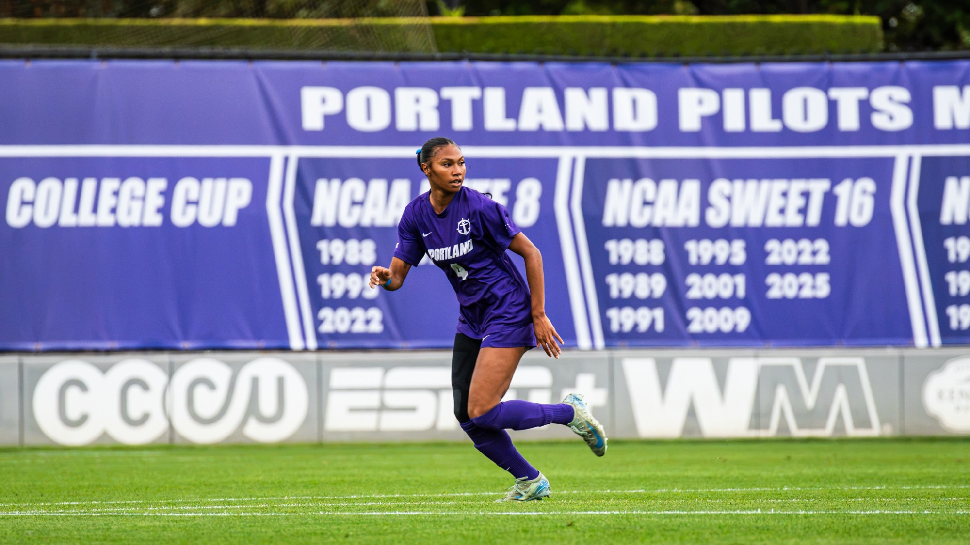 Hailey Bagby roams the field against PSU.