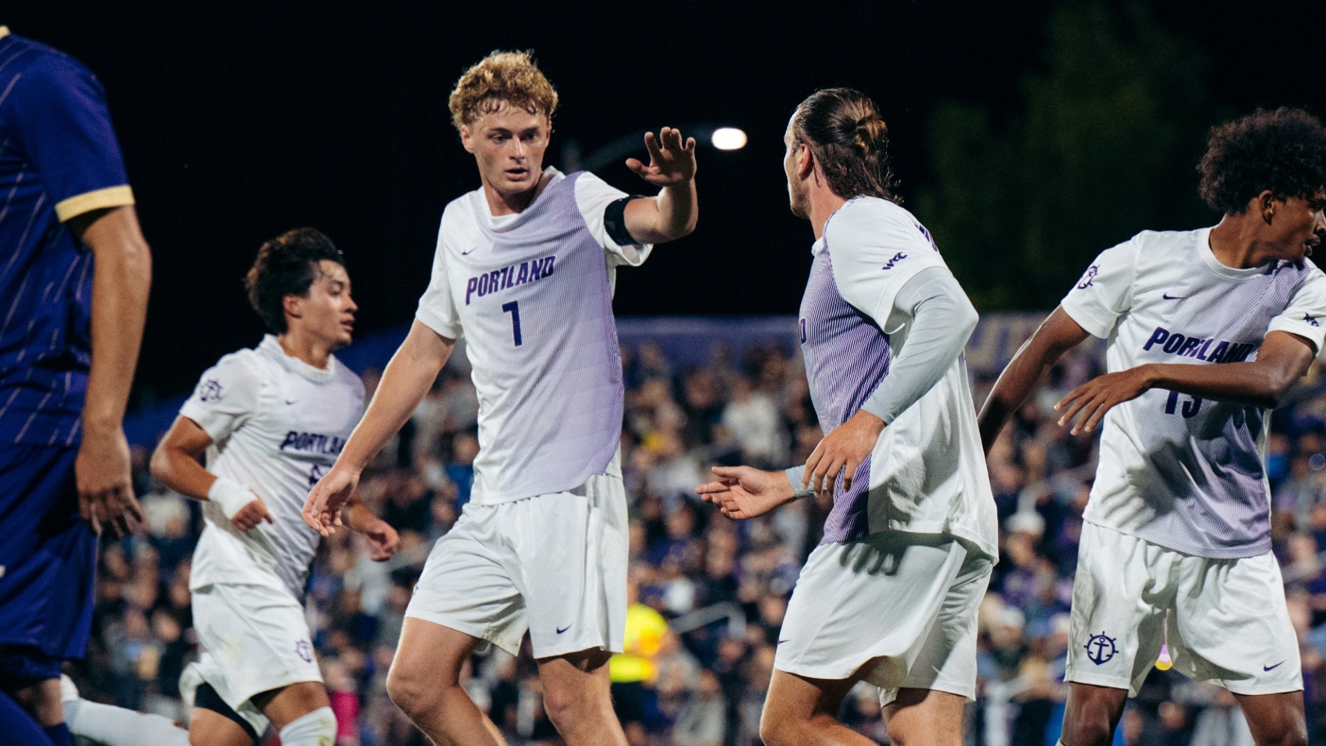 Joe Highfield and Anton Hjalmarsson high five against Washington.