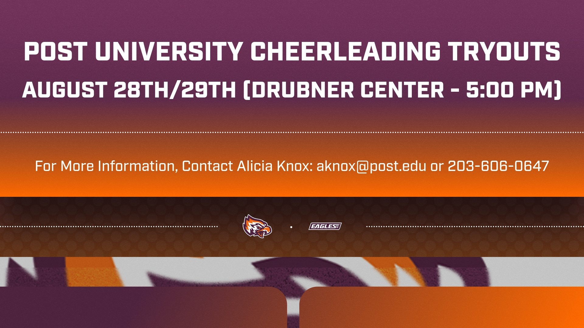 Post U. Cheerleading Tryouts 2024-25