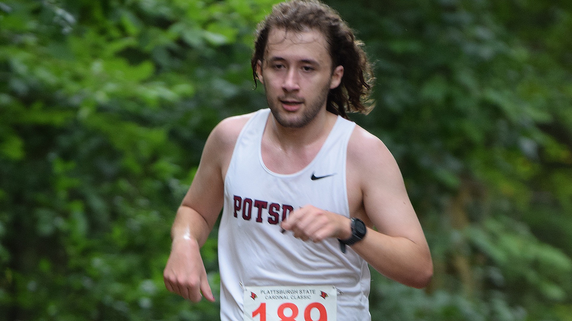 Samuel Barney runs at Plattsburgh on 8/31/24.