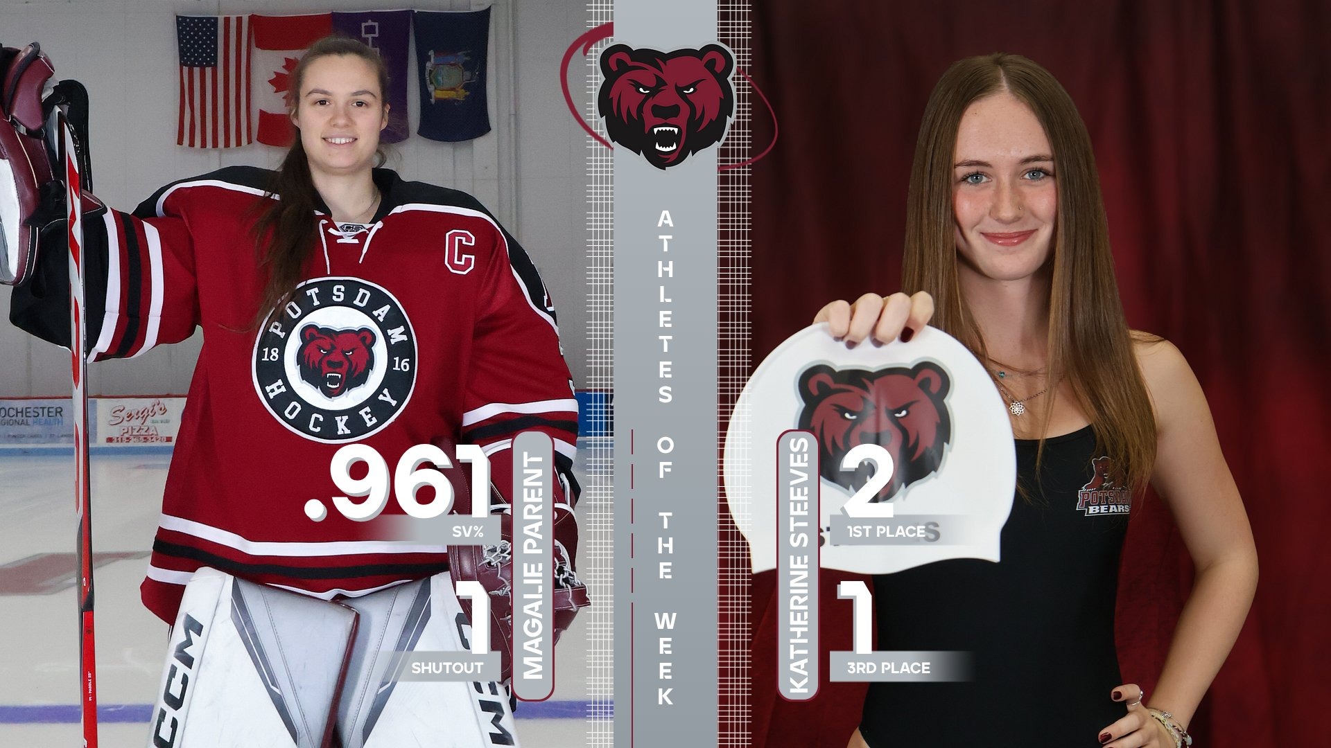 Magalie Parent and Katherine Steeves have been named Potsdam Athletes of the Week.