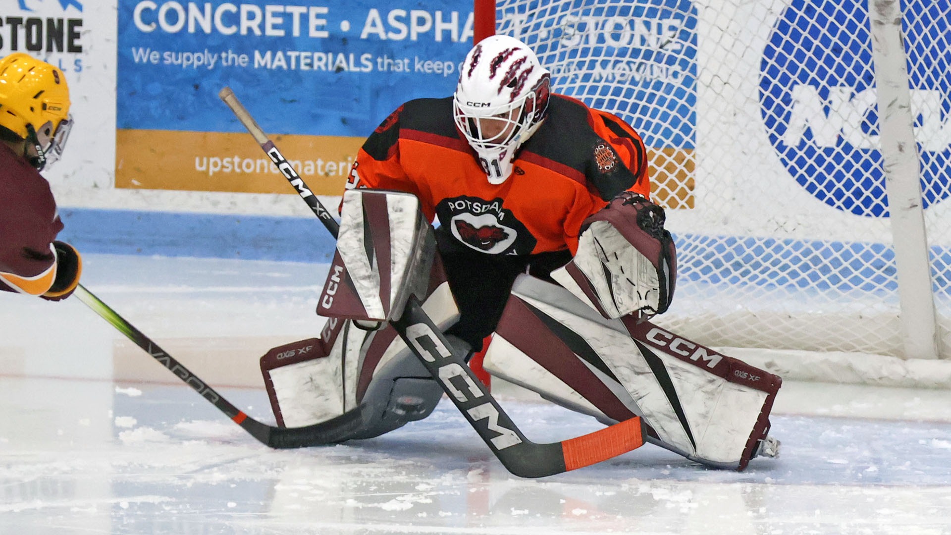 Maddy Ferguson makes a save against Alverinia on 11/1/25.