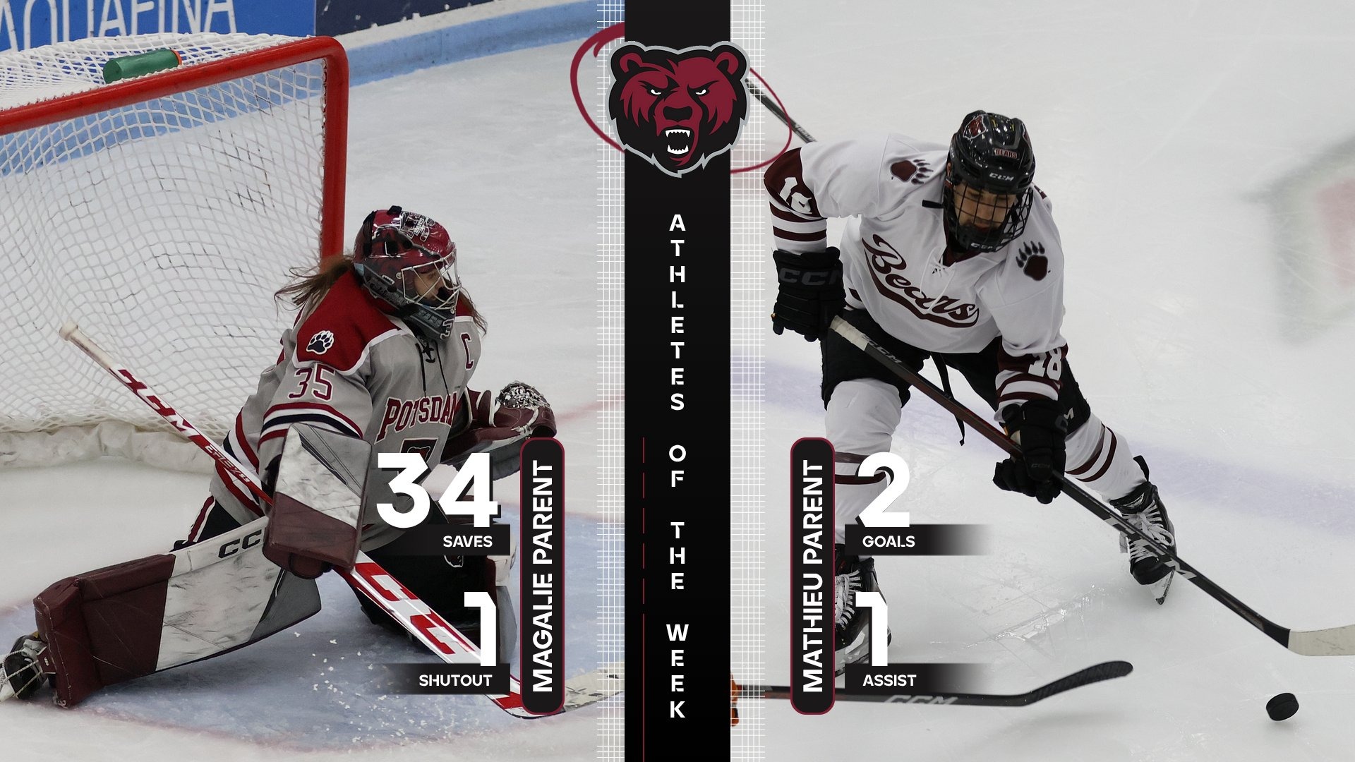 Magalie Parent and Mathieu Parent have been named Potsdam Athletes of the Week.