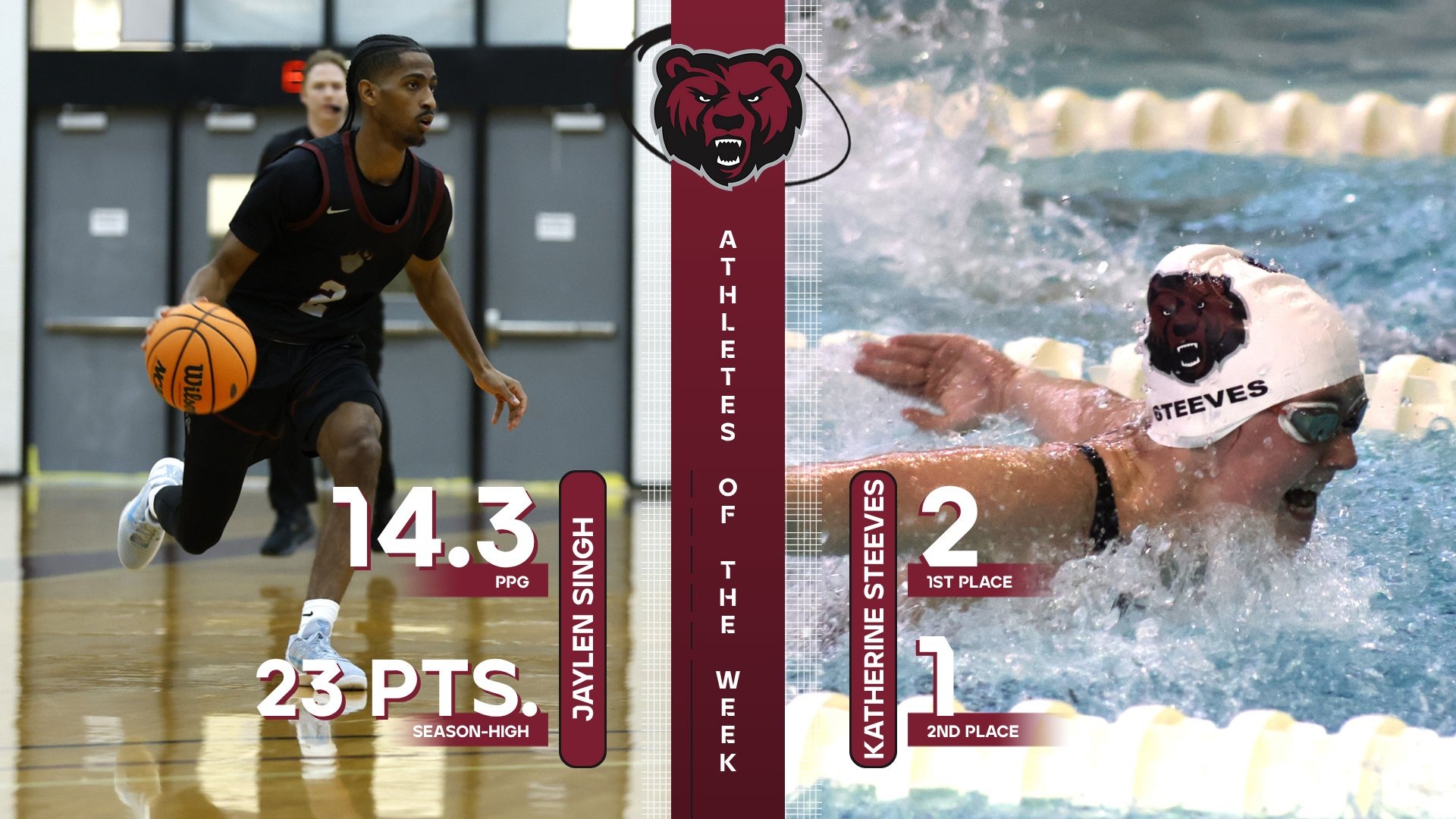 Singh and Steeves have been named SUNY Potsdam Athletes of the Week. 