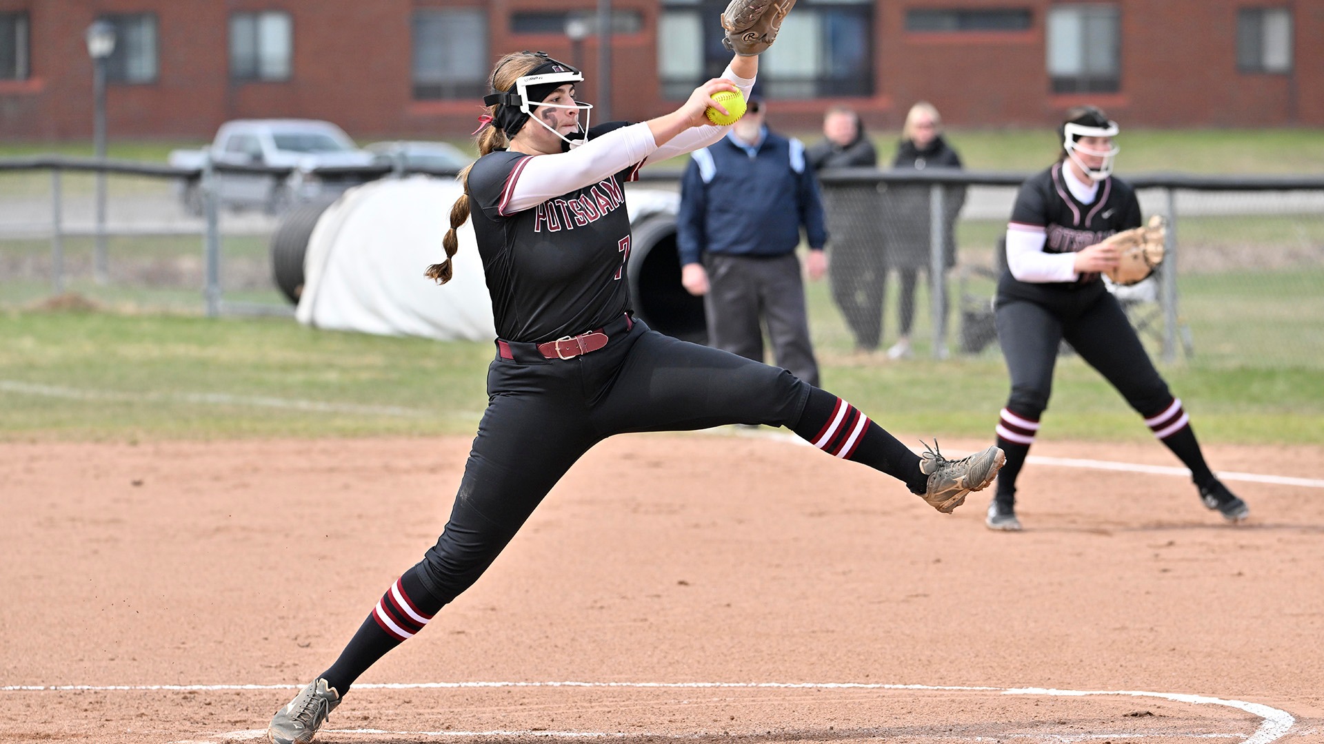 Lexie Cottrill pitches against Fredonia on 4/12/25.
