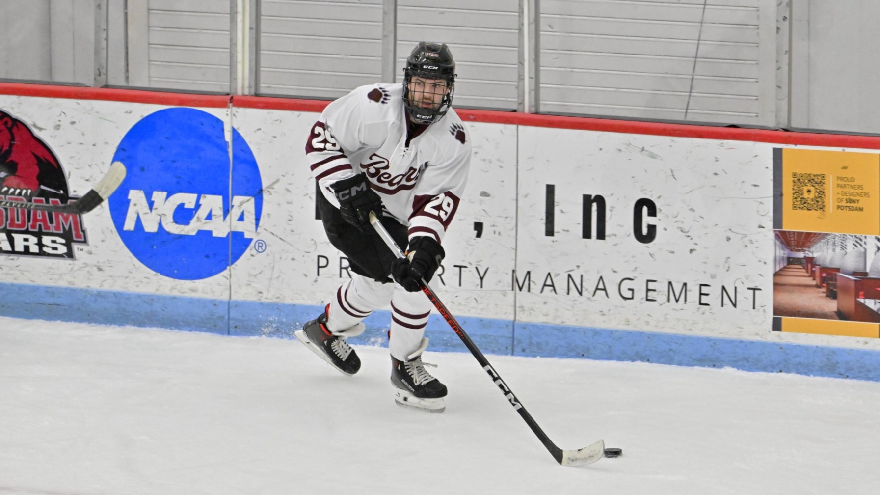Owen Watson controls the puck against Canton on November 25, 2025. 