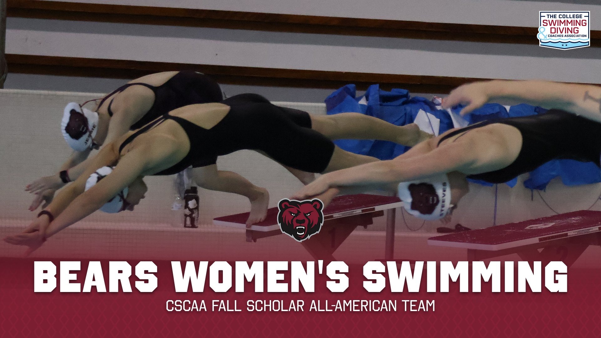 Bears women's swimming has been named to the CSCAA Fall Scholar All-America Team.