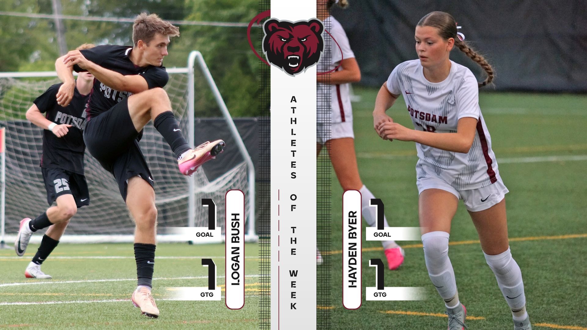 Logan Bush and Hayden Byer have been named SUNY Potsdam Athletes of the Week.