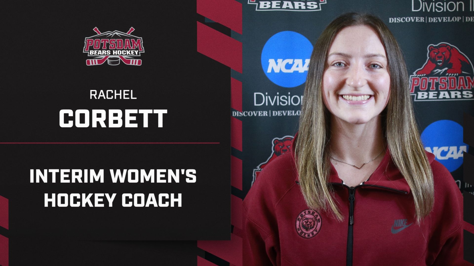 Rachel Corbett has been named Bears interim women's hockey coach for the 2026-27 season.