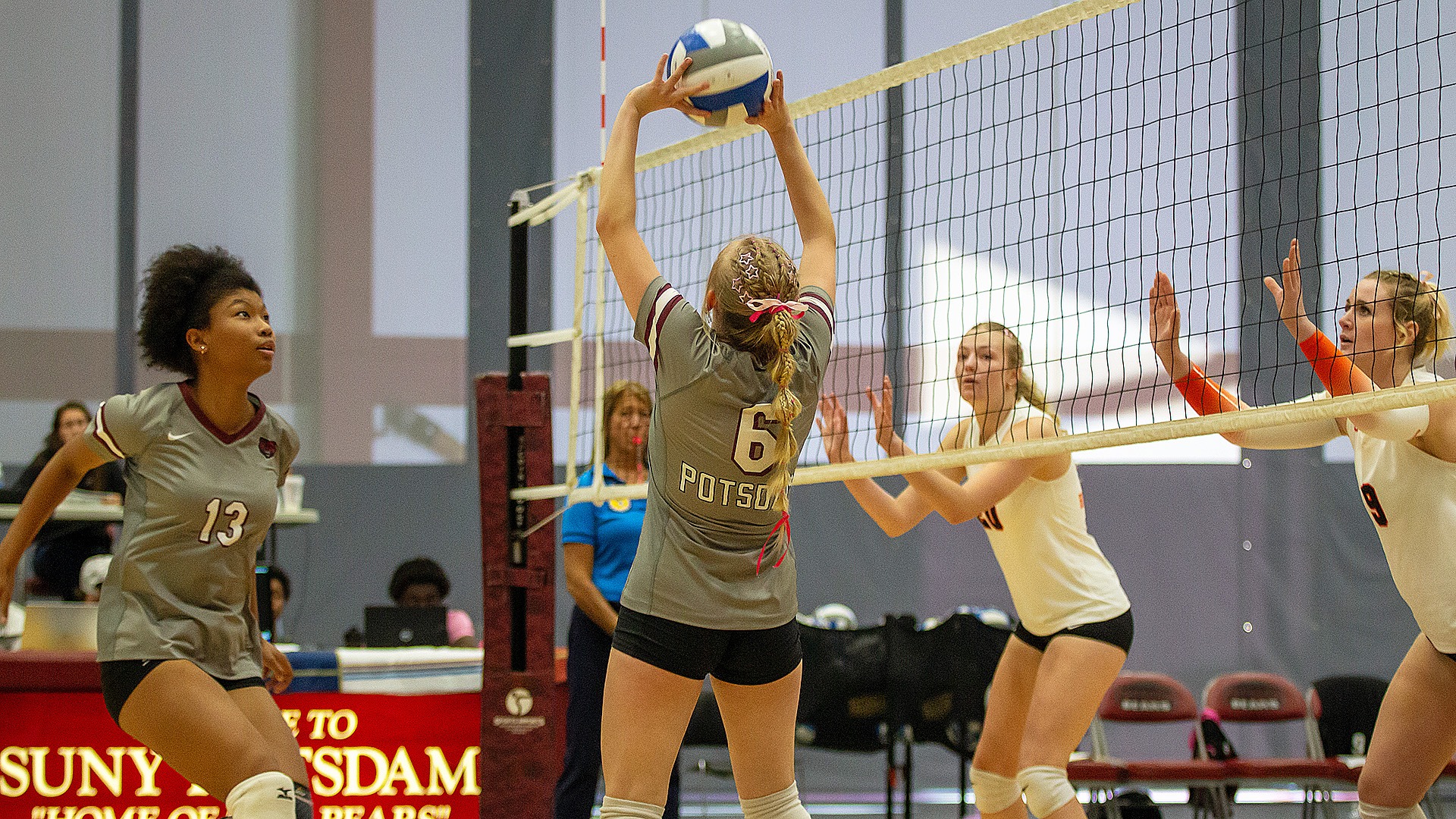 Isabella Miller sets the ball against Buffalo State on 10/24/26.