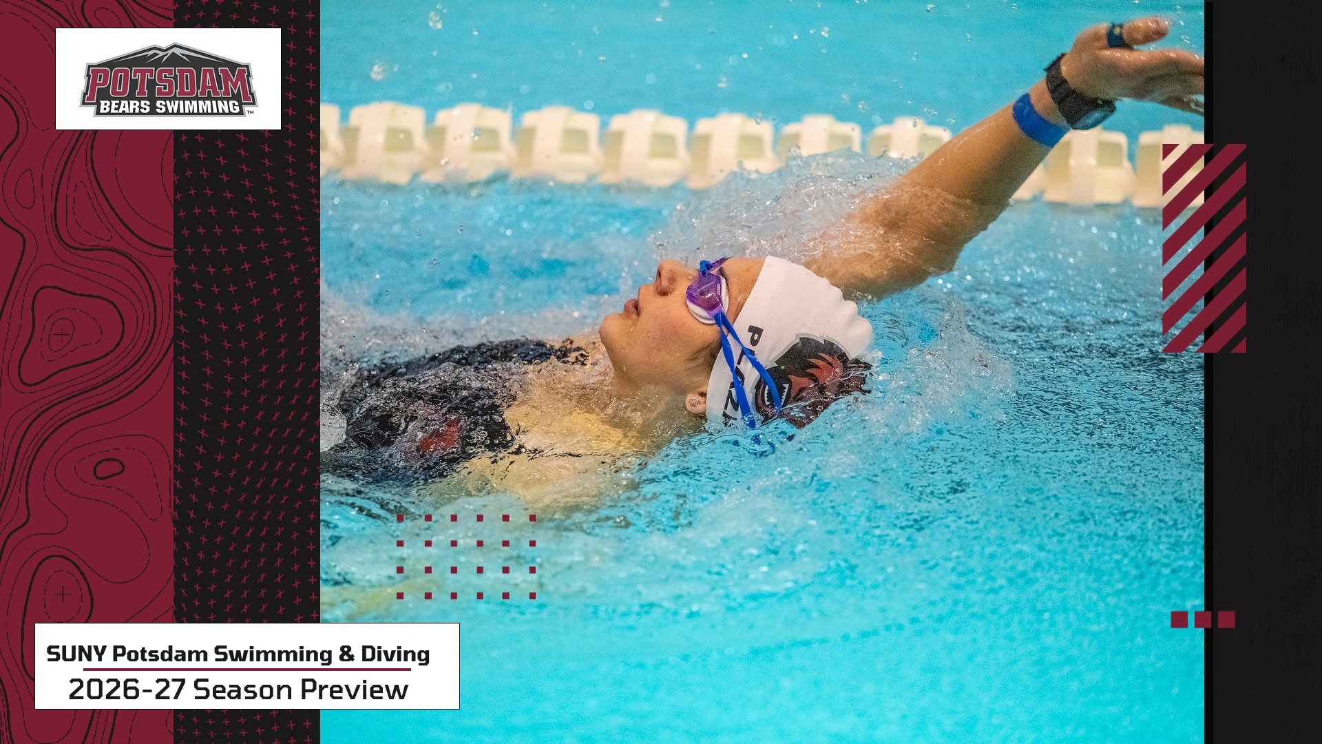 2026-27 SUNY Potsdam Swimming and Diving Preview Graphic
