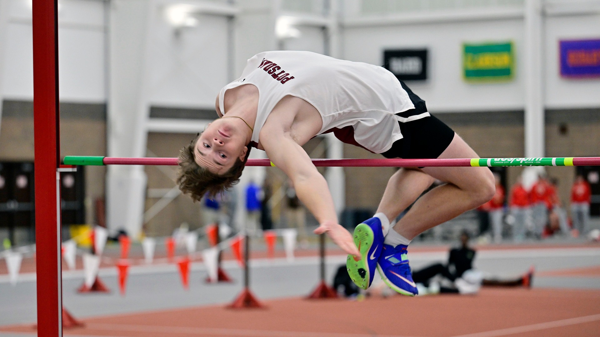 Talan Green competes in the high jump at SLU in December 2025.