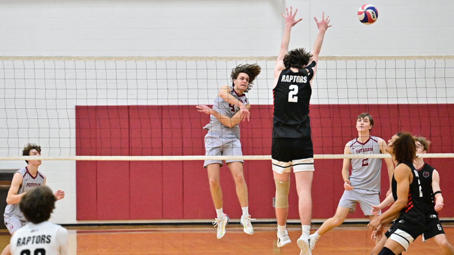 Duncan Tenhagen attacks during a match against Bard on 2/7/26.