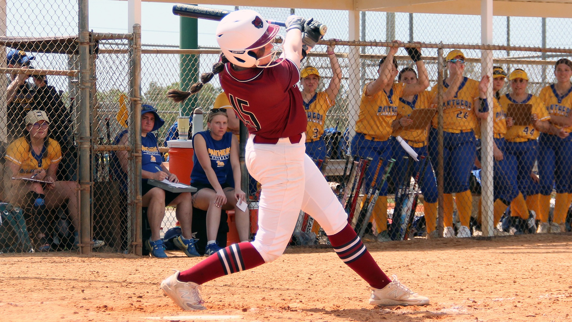 Maddalyn Wasserman hits against Pitt-Bradford on 3/9/26 in Florida.