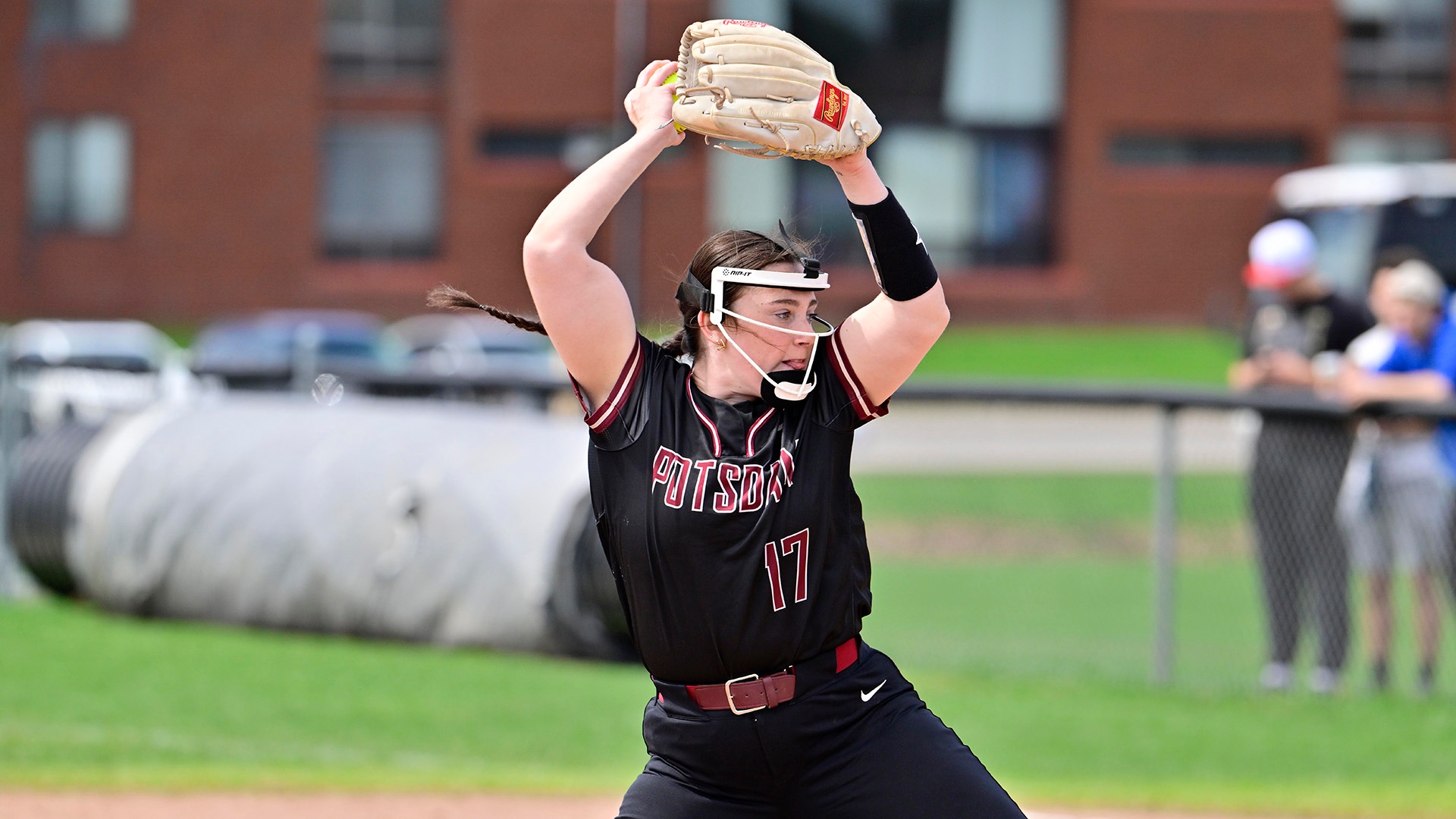 Sam Horne pitches against New Paltz on 4/18/26.