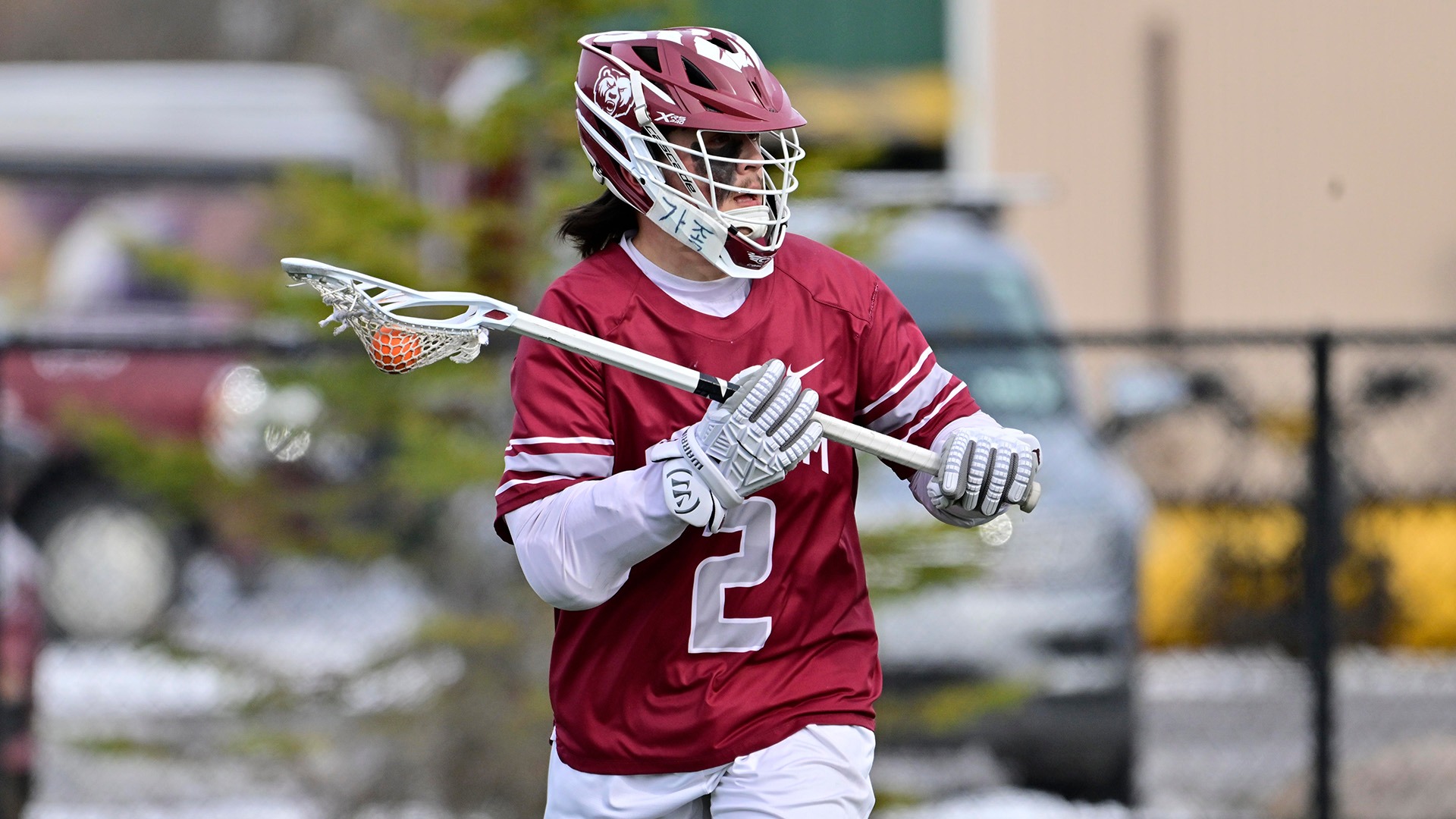 Preston Daniels carries the ball at Clarkson on 3/24/26.