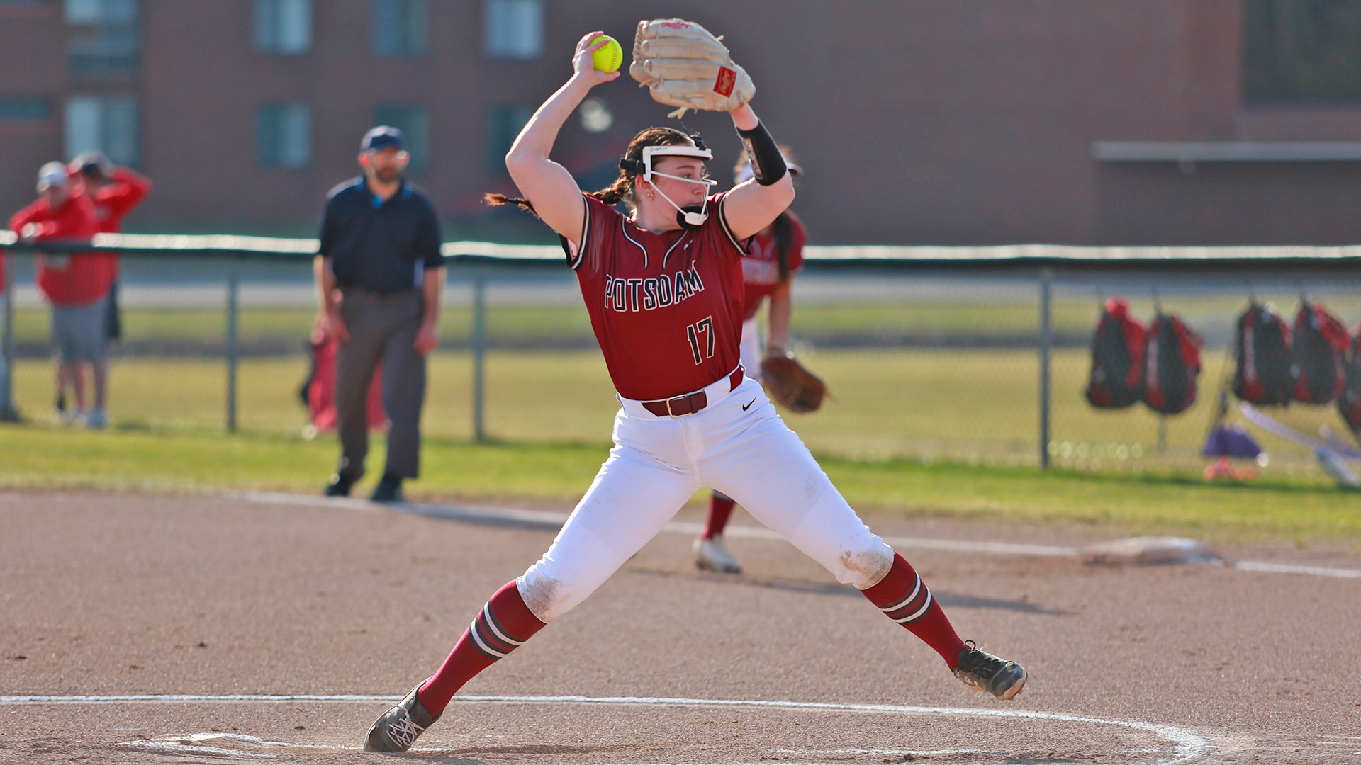 Sam Horne pitches against Cortland on 4/3/26.