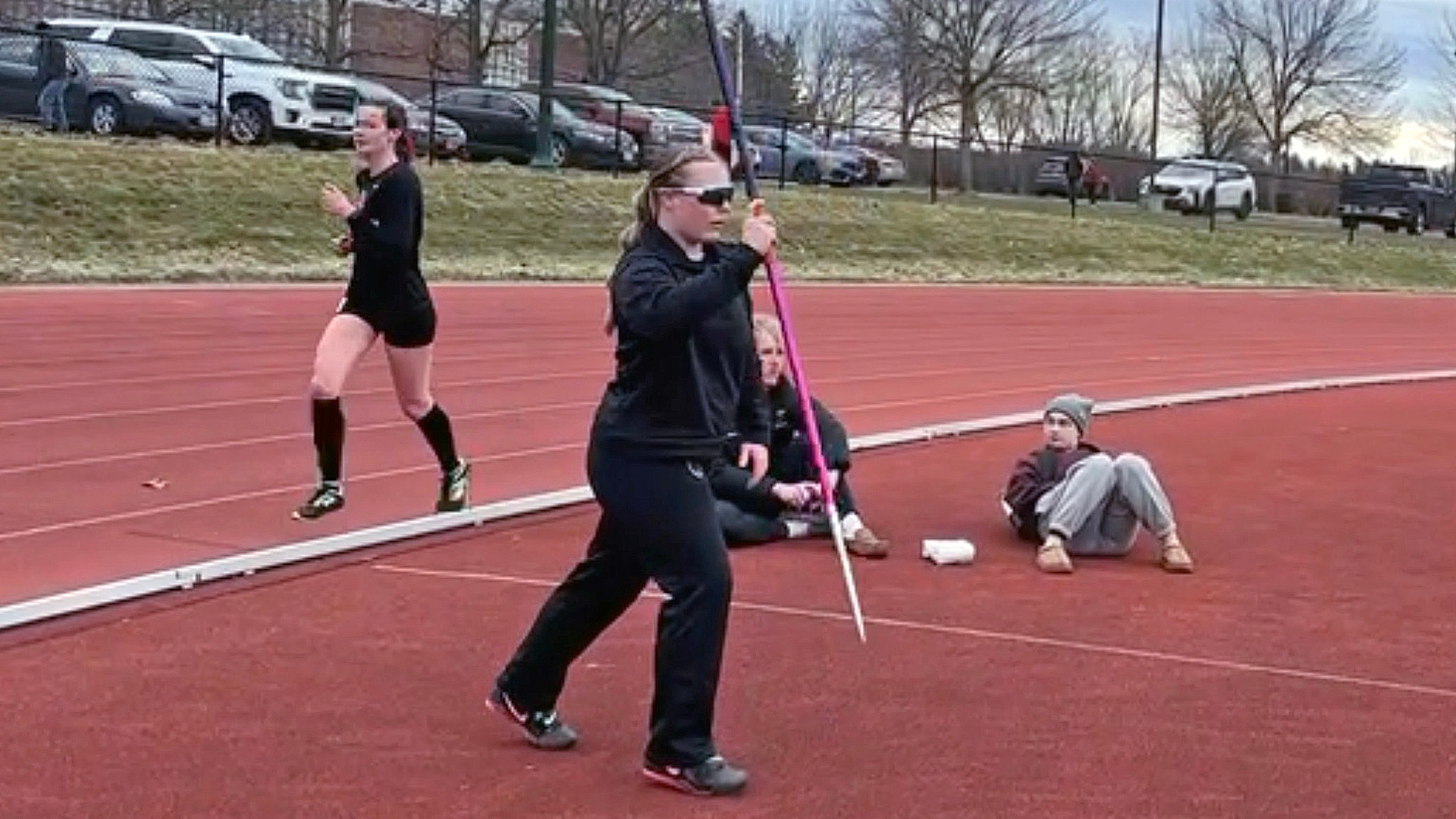 Carli Knapp prepares to throw the javelin at SLU on 4/4/26