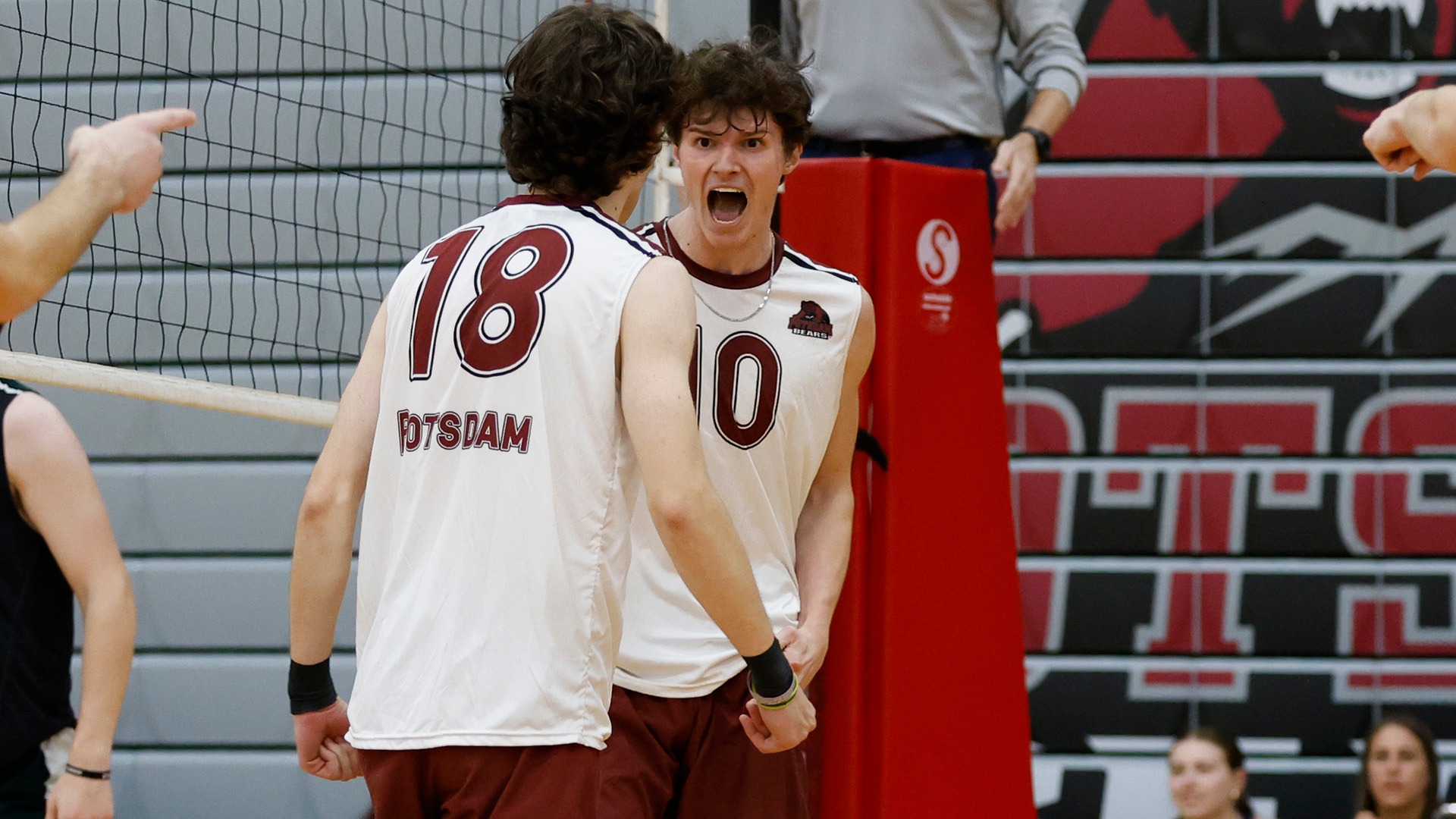 Matt Kilinski celebrates a kill against Russell Sage in the NEVC Quarterfinals on 4/8/26.