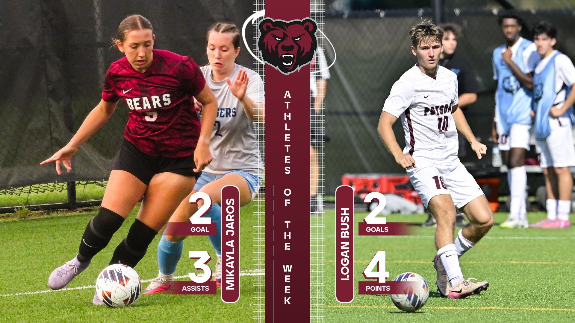 Mikayla Jaros and Logan Bush have been named Potsdam Athletes of the Week.