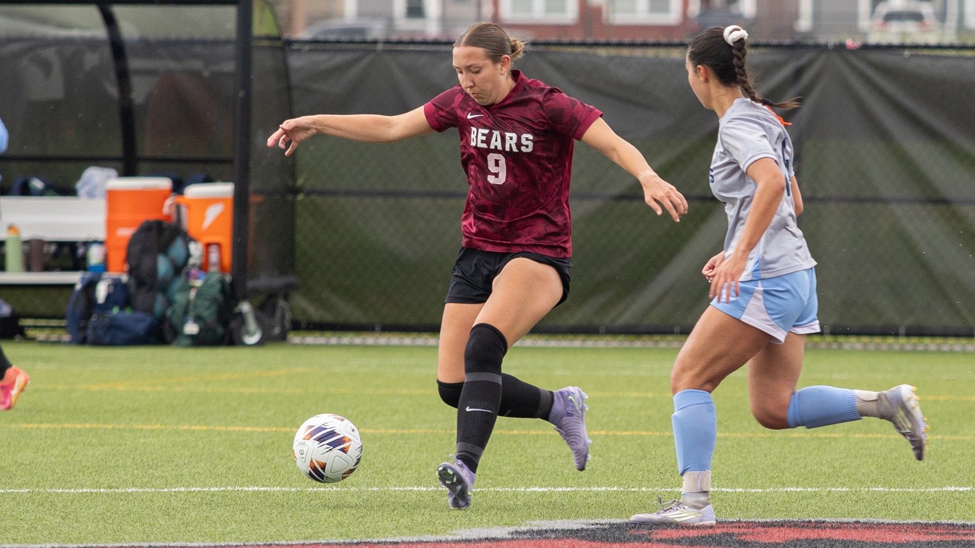 Mikayla Jaros moves the ball against Johnson on 9/5/26.