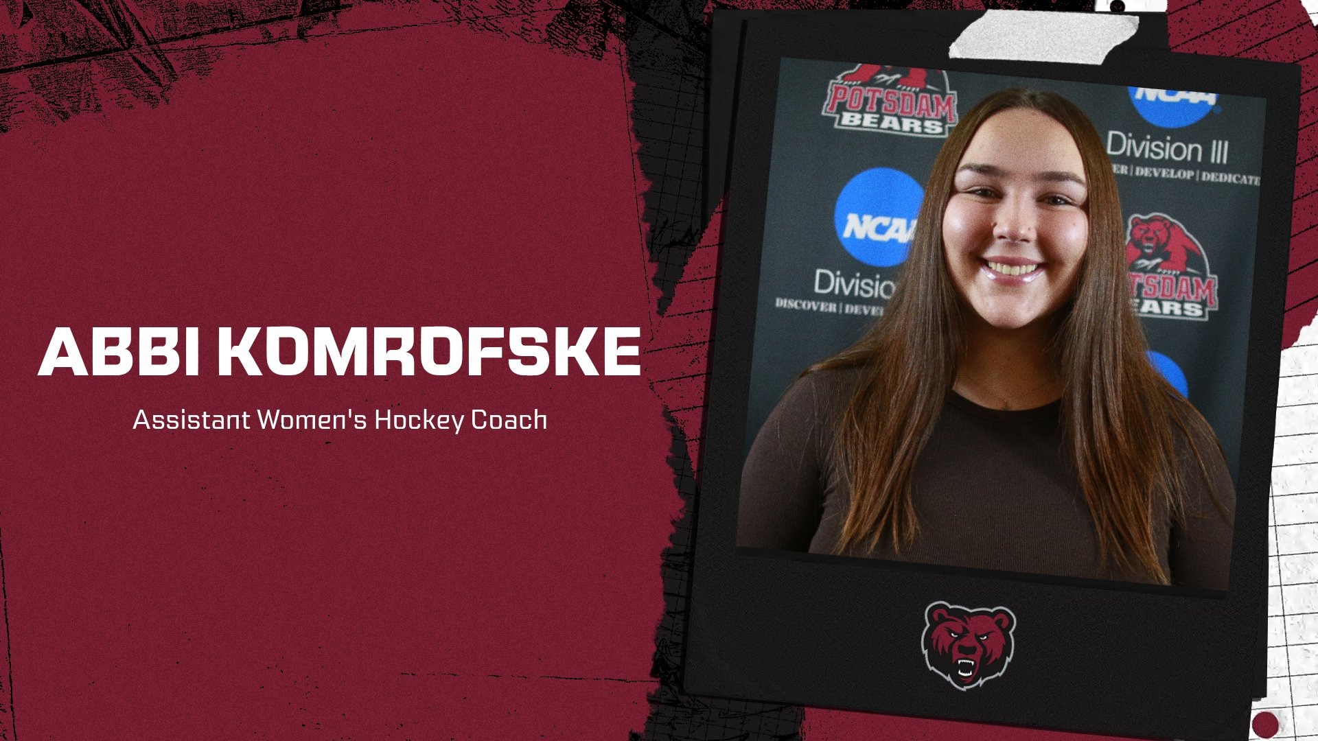 Abbi Komrofske has been named Bears assistant women's hockey coach for the 2026-27 season.