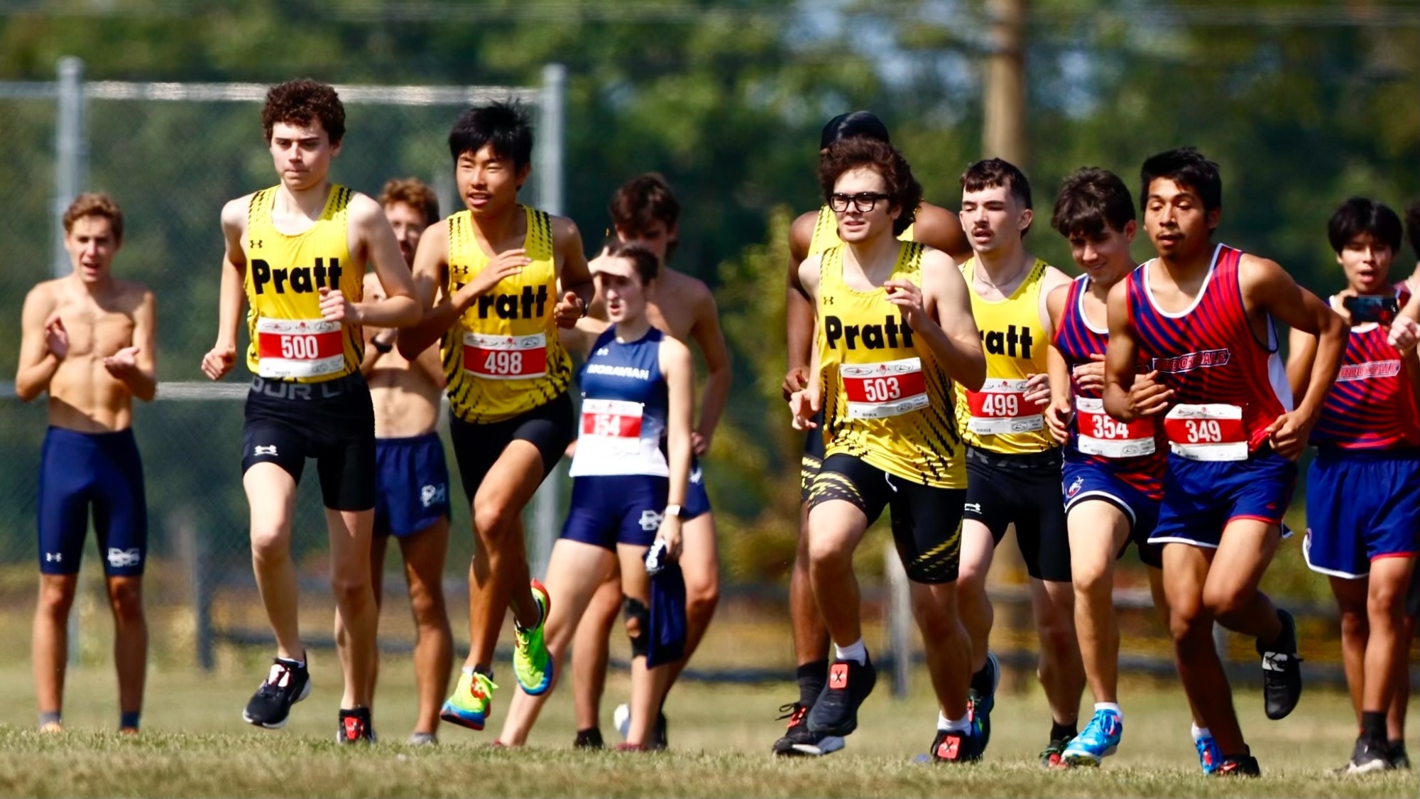 Men's Cross Country runs together at the start of the Osprey Open