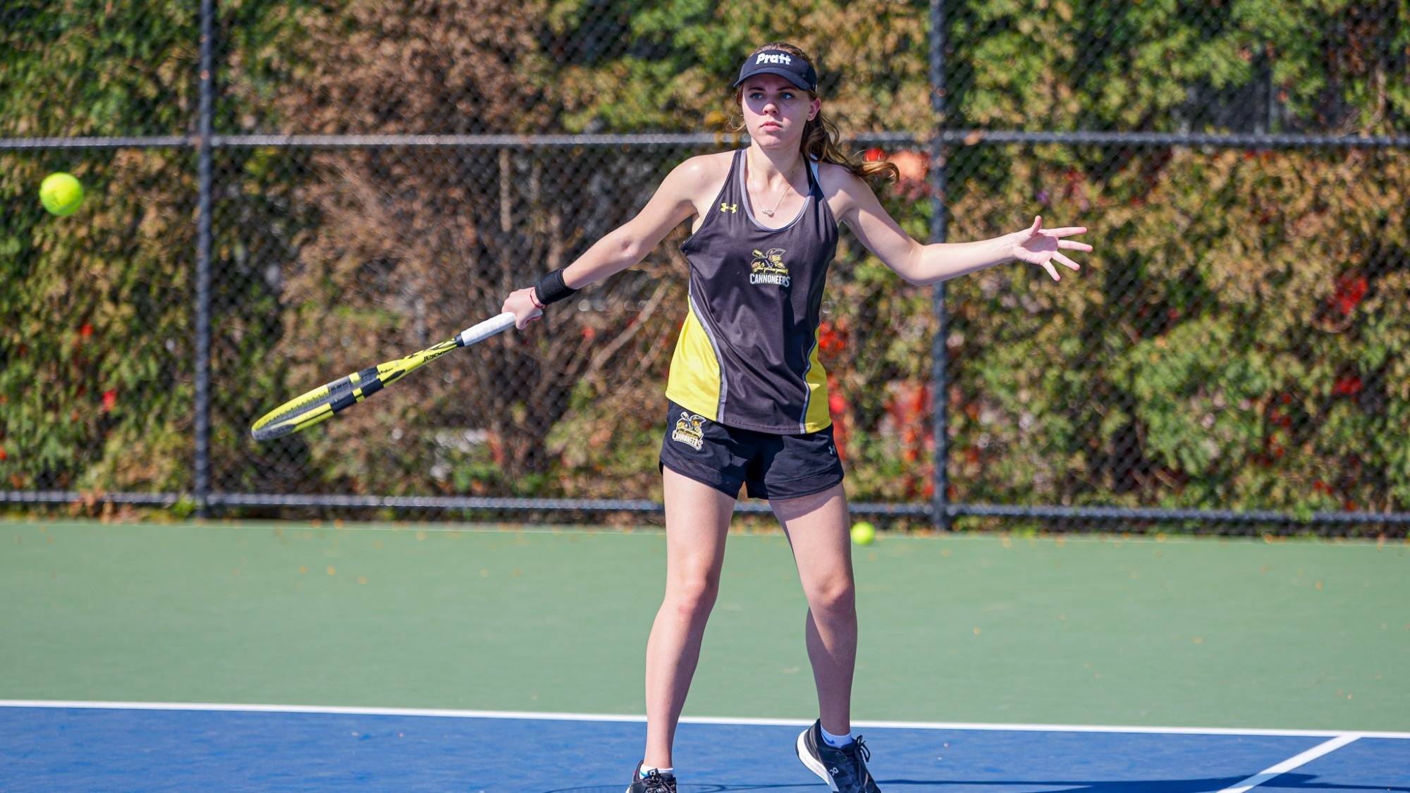 Victoria Hatala hits a backhand
