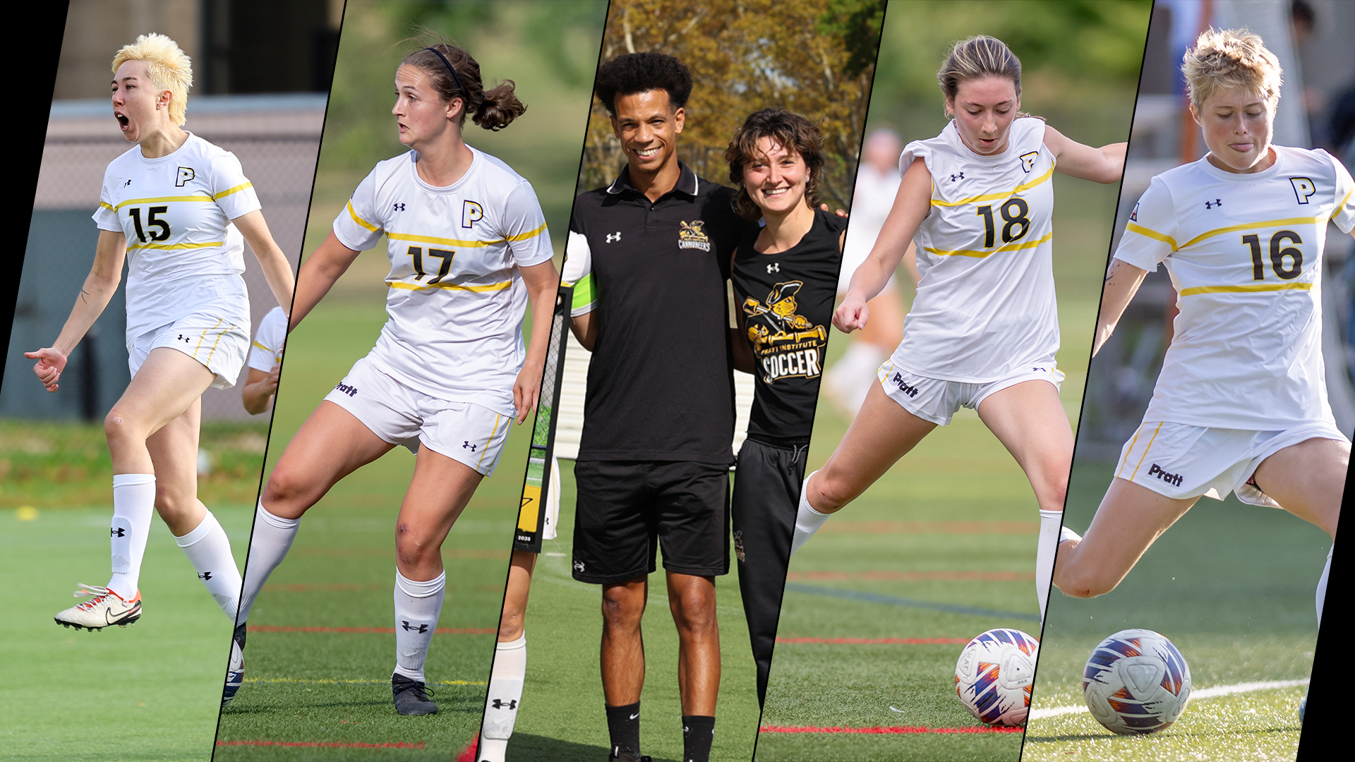 From left to right - Kate Nolan (1st Team), Kat Thomsen (1st Team), Travis Blair & Sophia Danyko-Kulchycky (Coaching Staff of the Year), Emma Pratt (2nd Team), Josey Kanach (2nd Team)