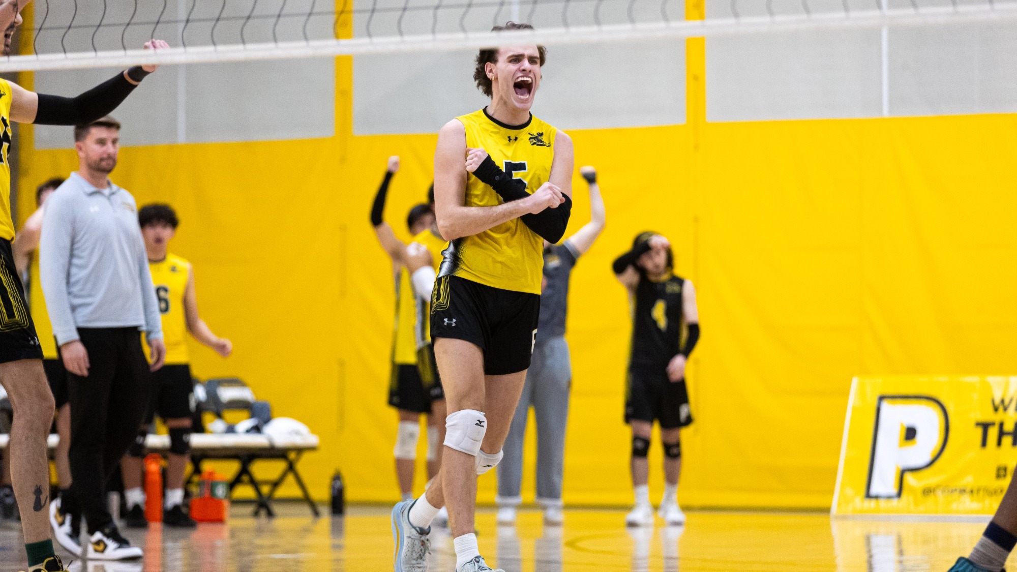 Brooks Reid celebrates after a point