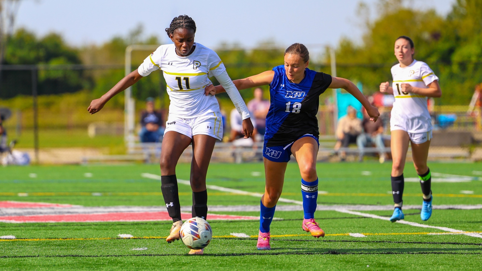 Kemi Ayeni shields off a Marymount defender