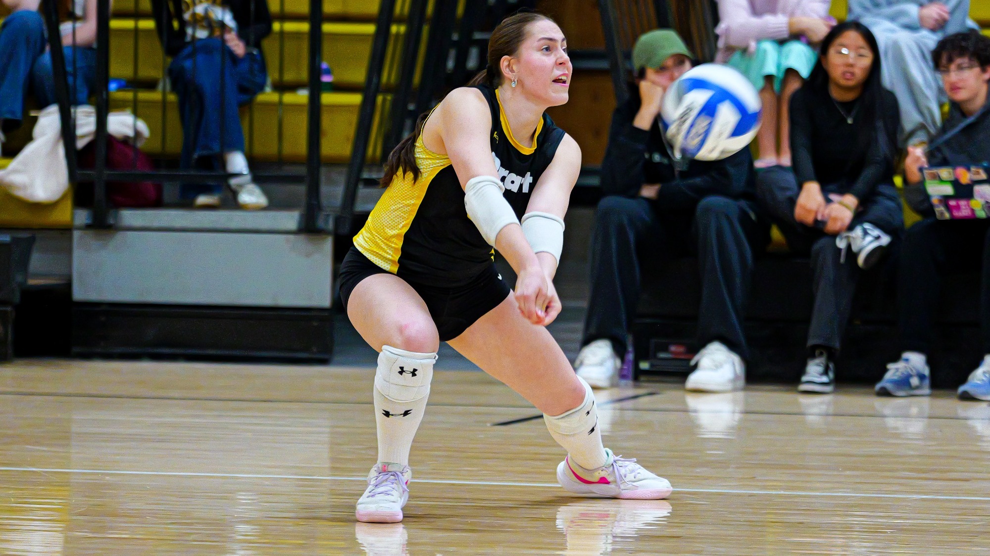 Zoe Broerman digs a ball