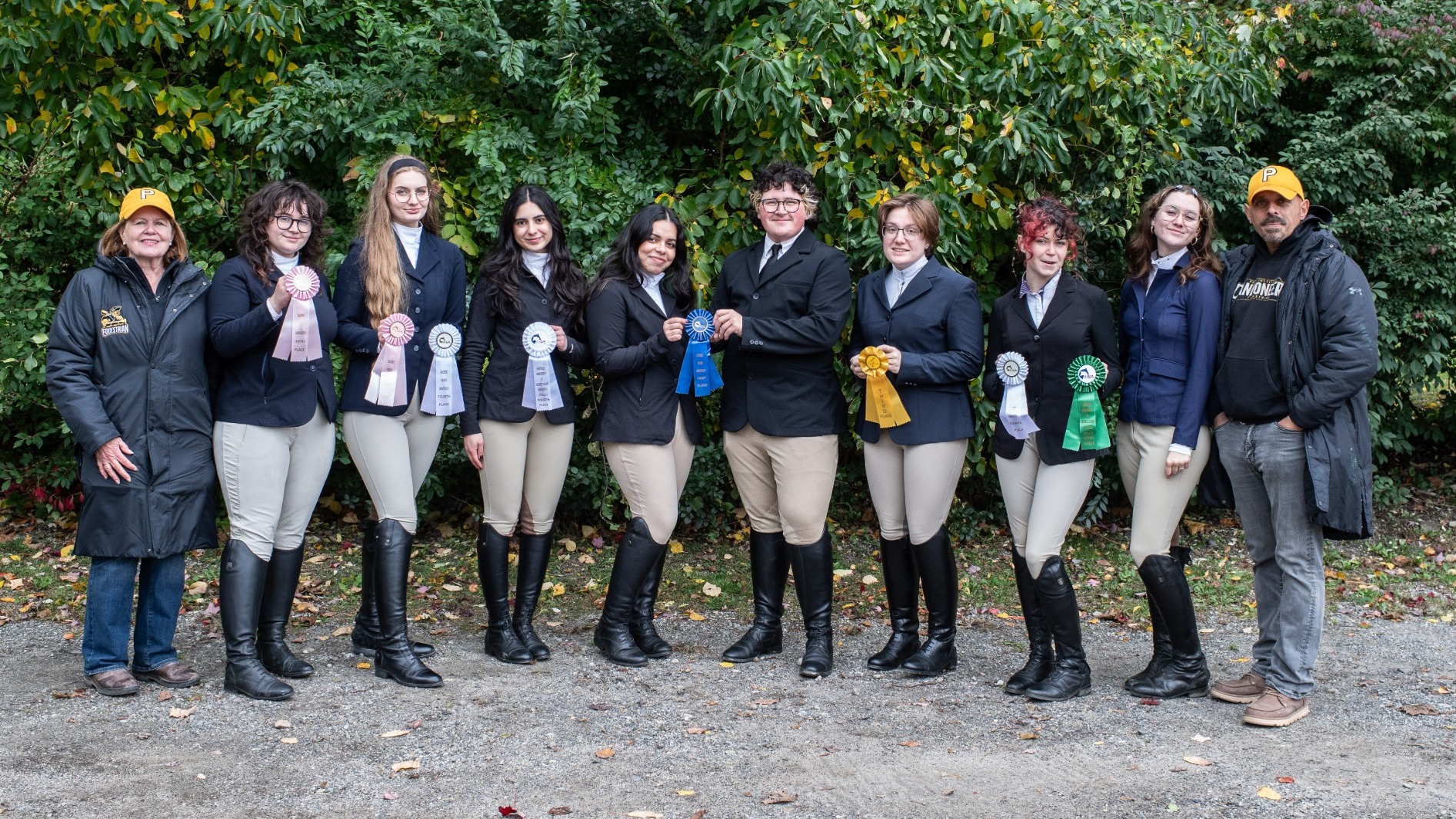 Equestrian with their ribbons after the Sacred Heart/Fairfield Show