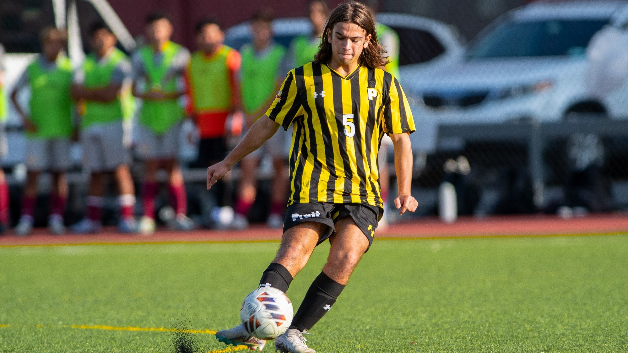 Alex Abbruzzese kicks a free kick