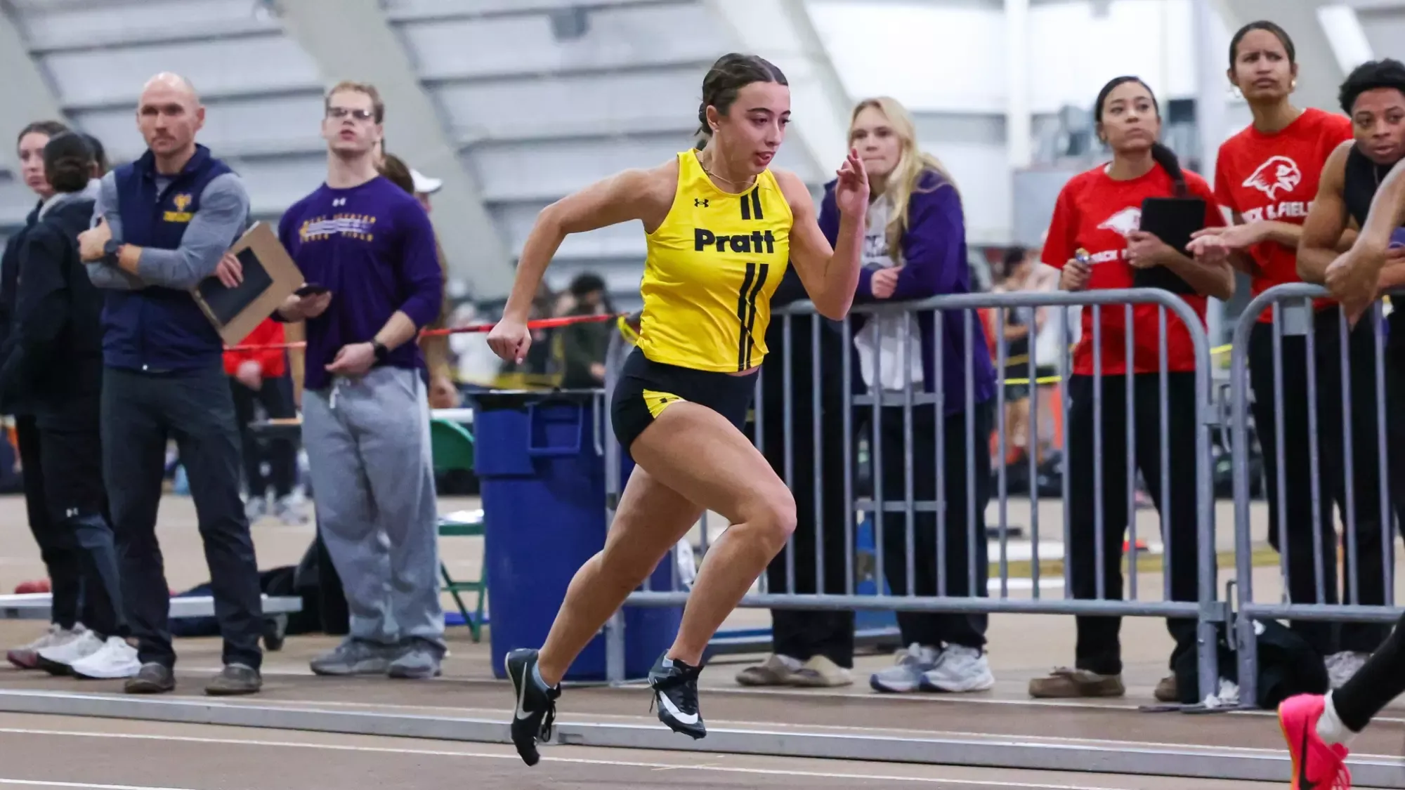 Brooke Schreffler sprints in the 60-meter dash
