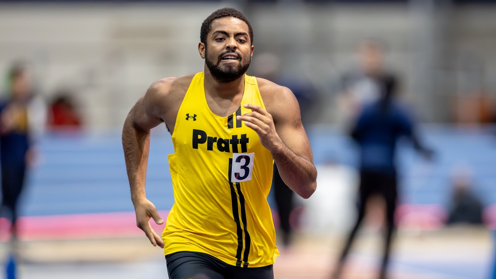 Anyadire Erima sprints in the 60-meter dash