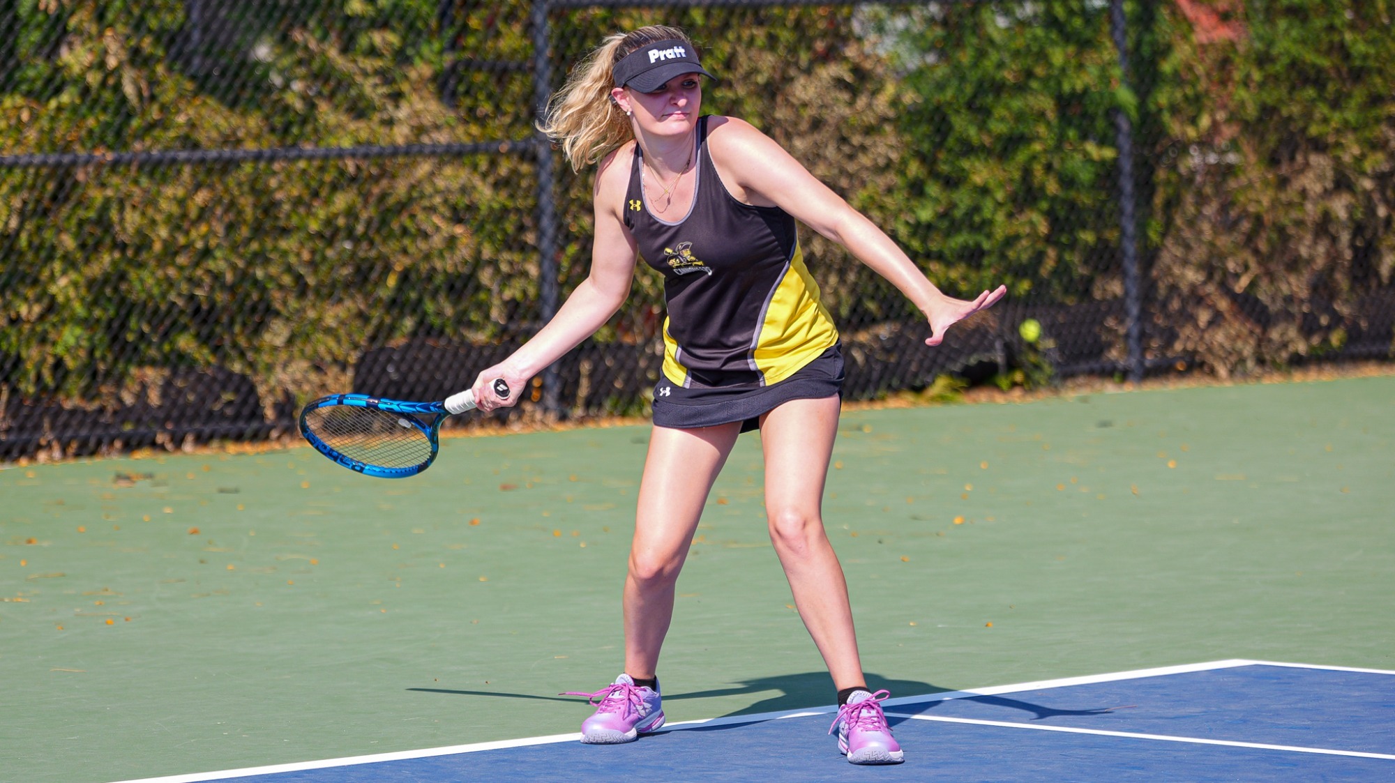 Beatrice Crespo prepares to hit a forehand.