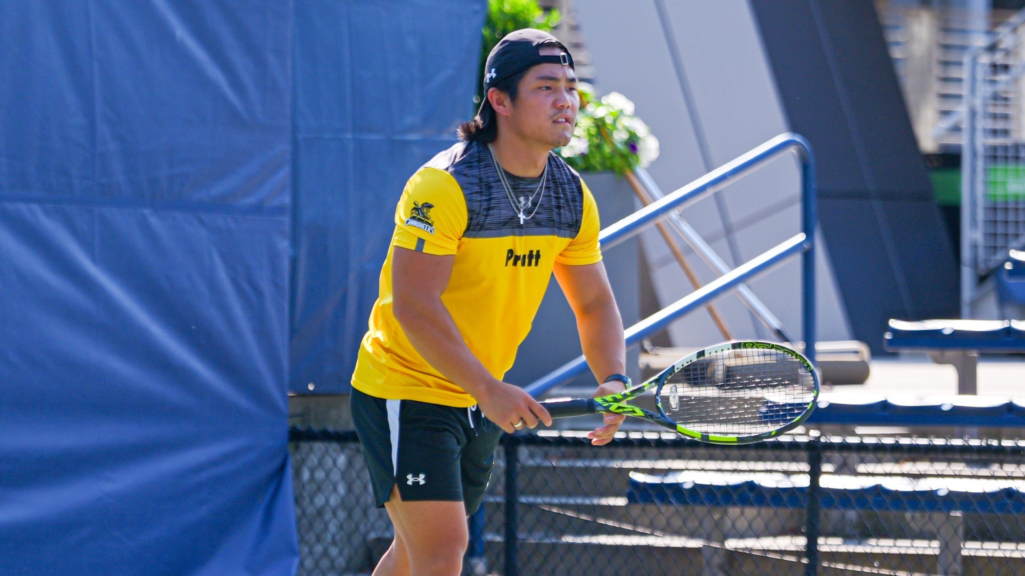 Mikah Liu prepares to return serve.
