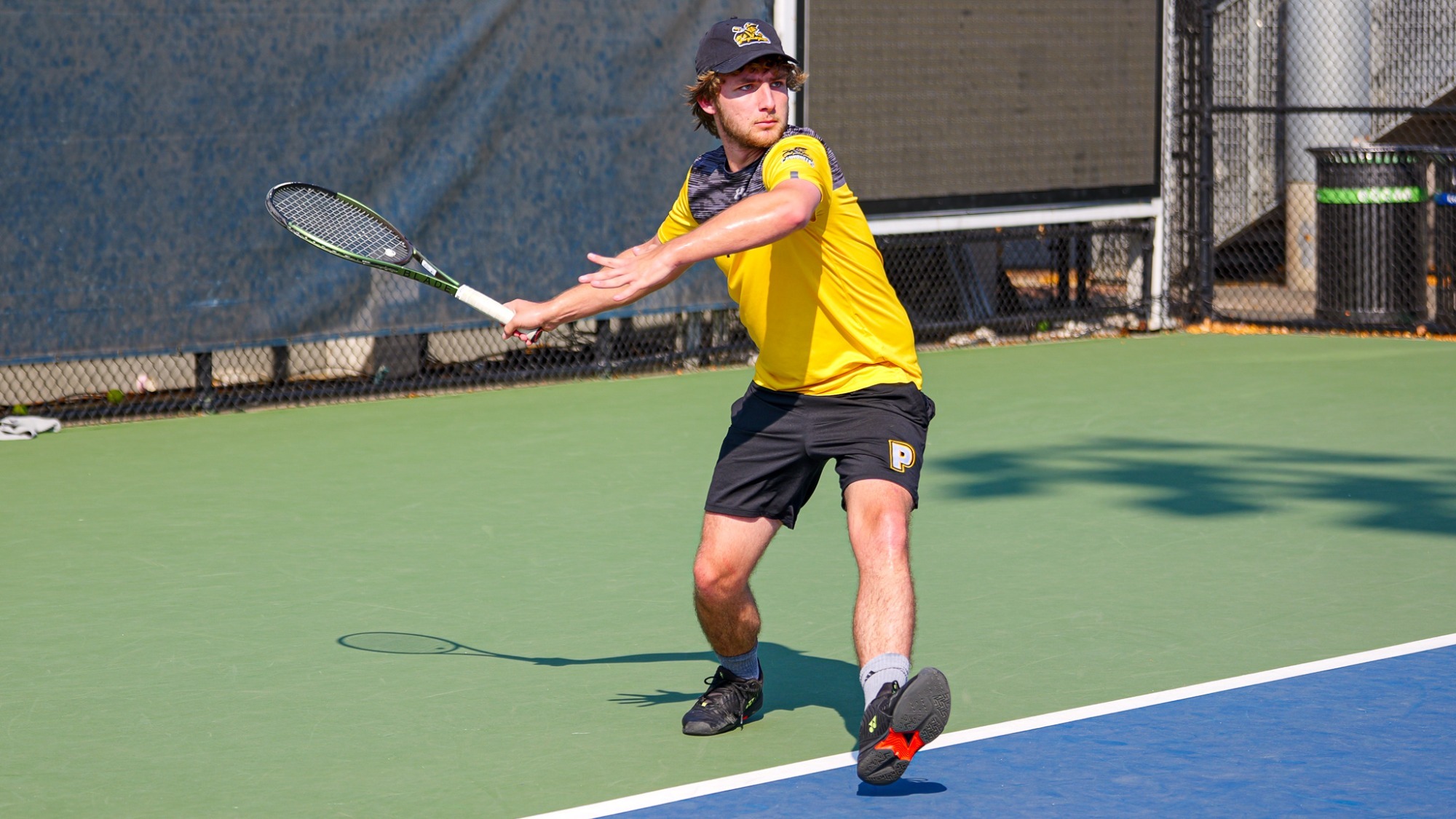 Wyatt Myers hits a forehand