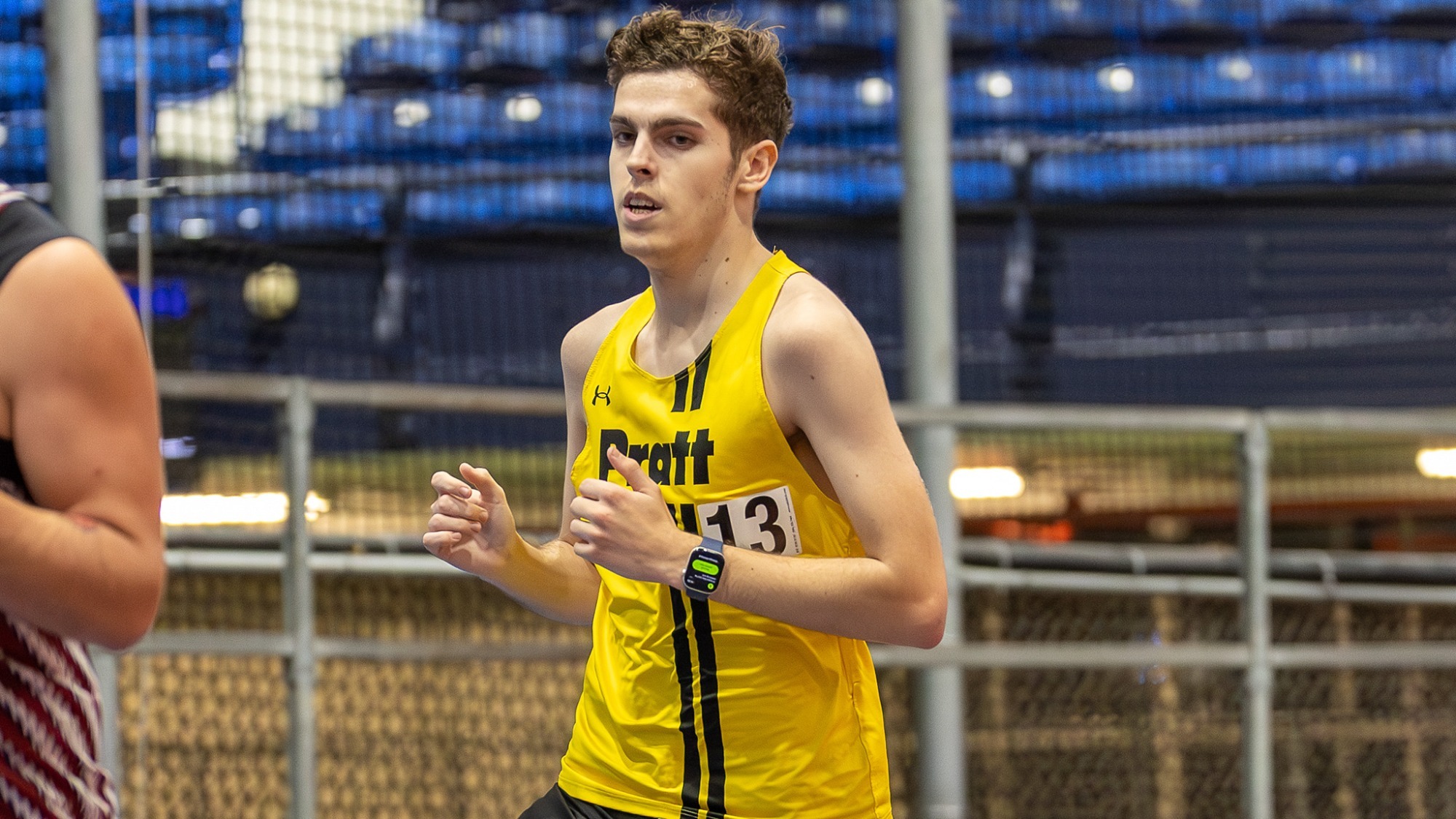 Jackson Brock runs at the Armory