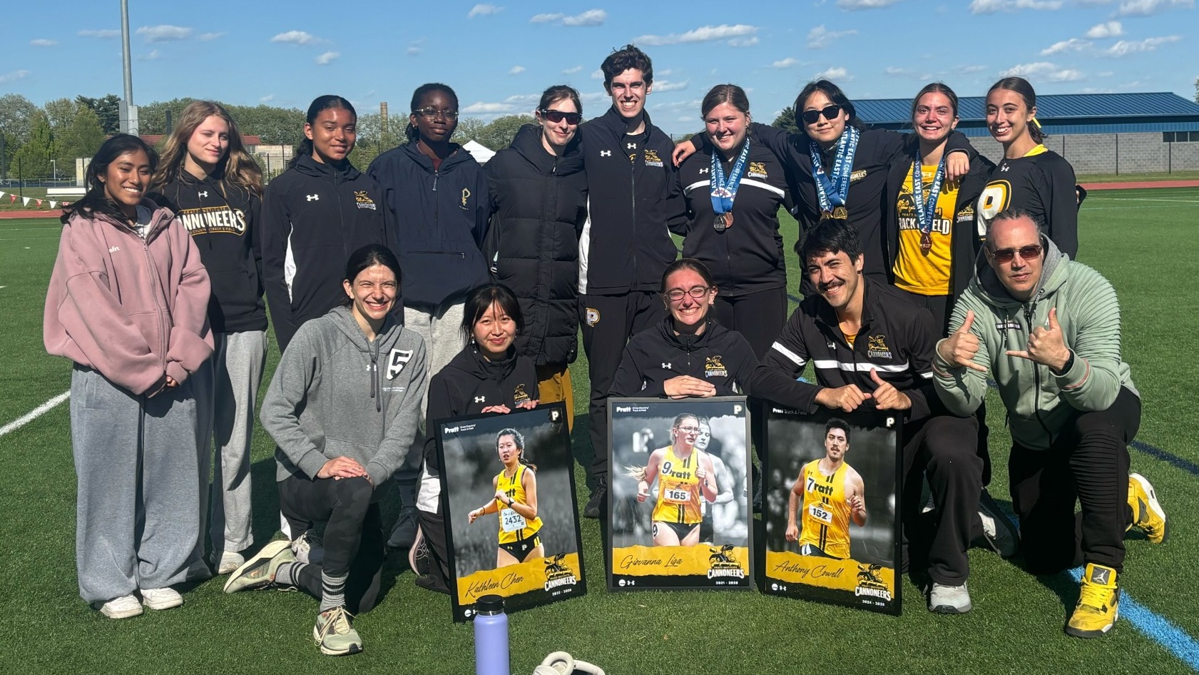 The Track & Field teams pose for a group photo after the Atlantic East Championships