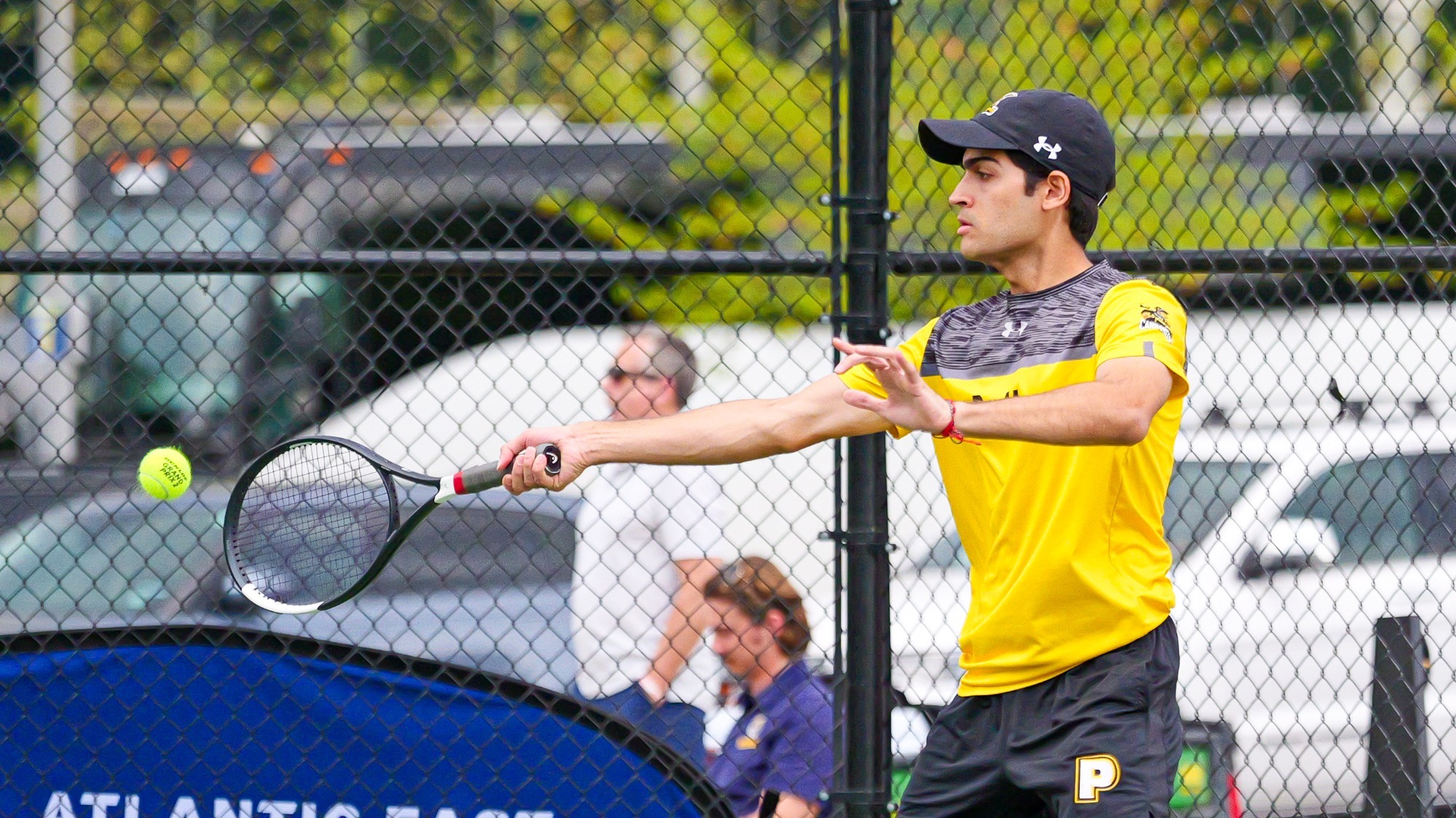 Aditya Shivkumar hits a forehand